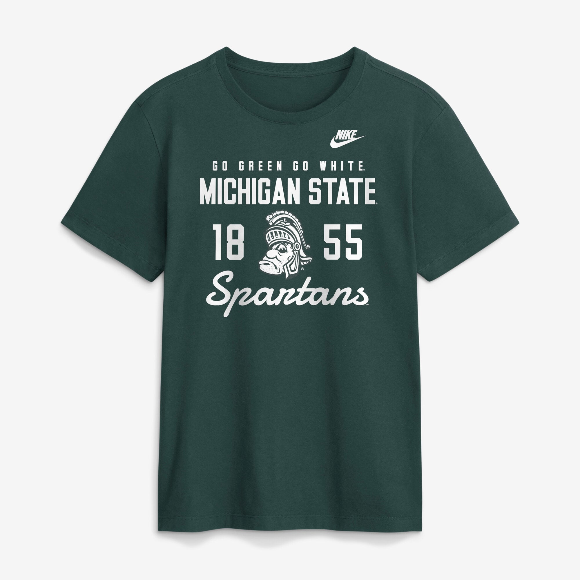Men's Nike  Green Michigan State Spartans Legacy Stacked Established T-Shirt