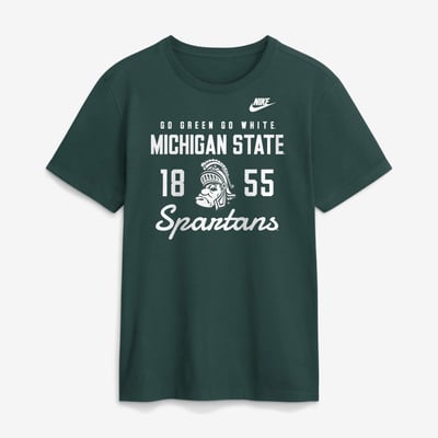  Michigan State Spartans Nike Legacy Stacked Established T-Shirt - Green