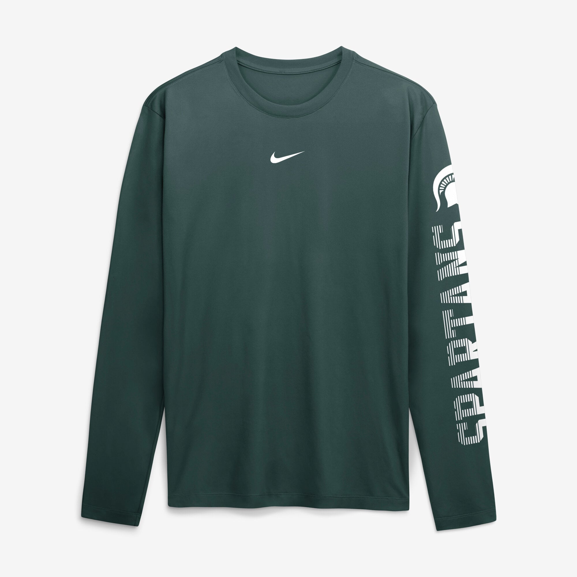 Men's Nike Green Michigan State Spartans Primetime Logo Sleeve Legend Dri-FIT Long T-Shirt