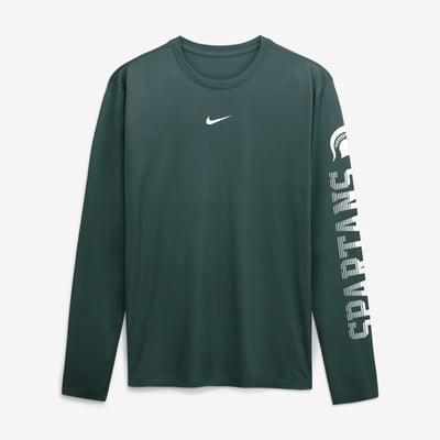  Michigan State Spartans Nike Primetime Logo Sleeve Legend Dri-FIT Long Sleeve T-Shirt - Green
