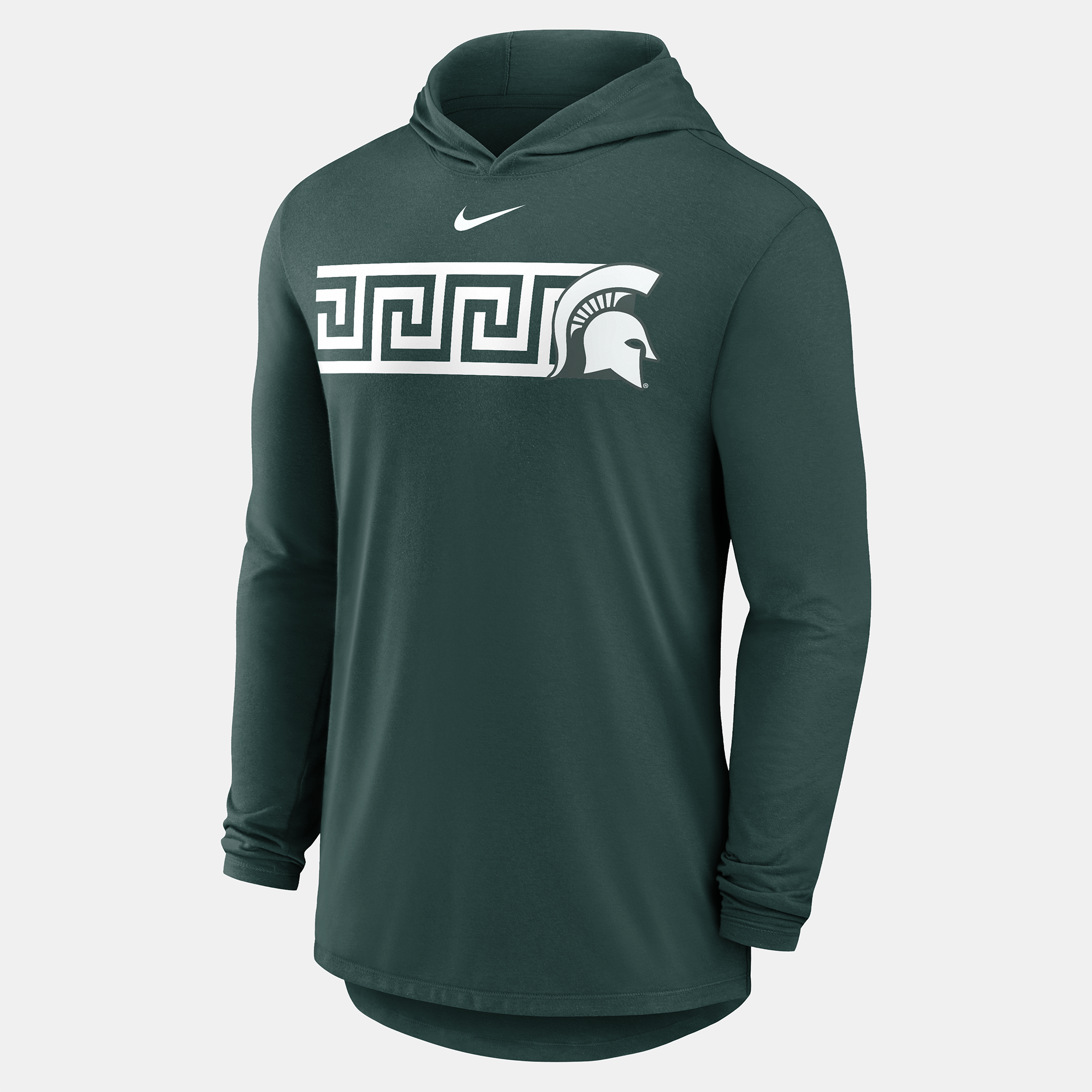 Men's Nike Green Michigan State Spartans Primetime Pattern Tri-Blend Dri-FIT Long Sleeve Hooded T-Shirt