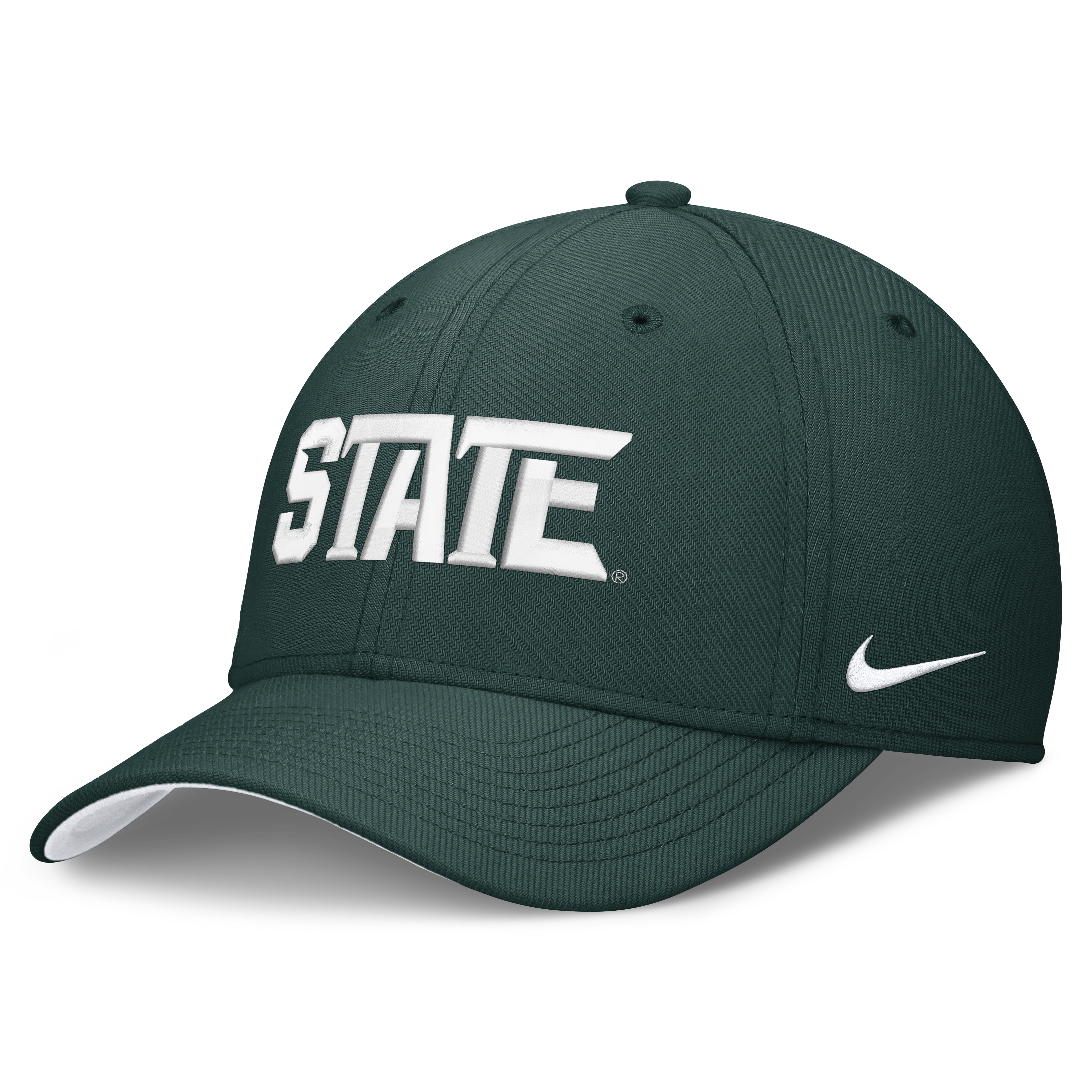 Casquette Nike verte Michigan State Spartans Primetime Team Rise Dri-FIT Flex pour homme