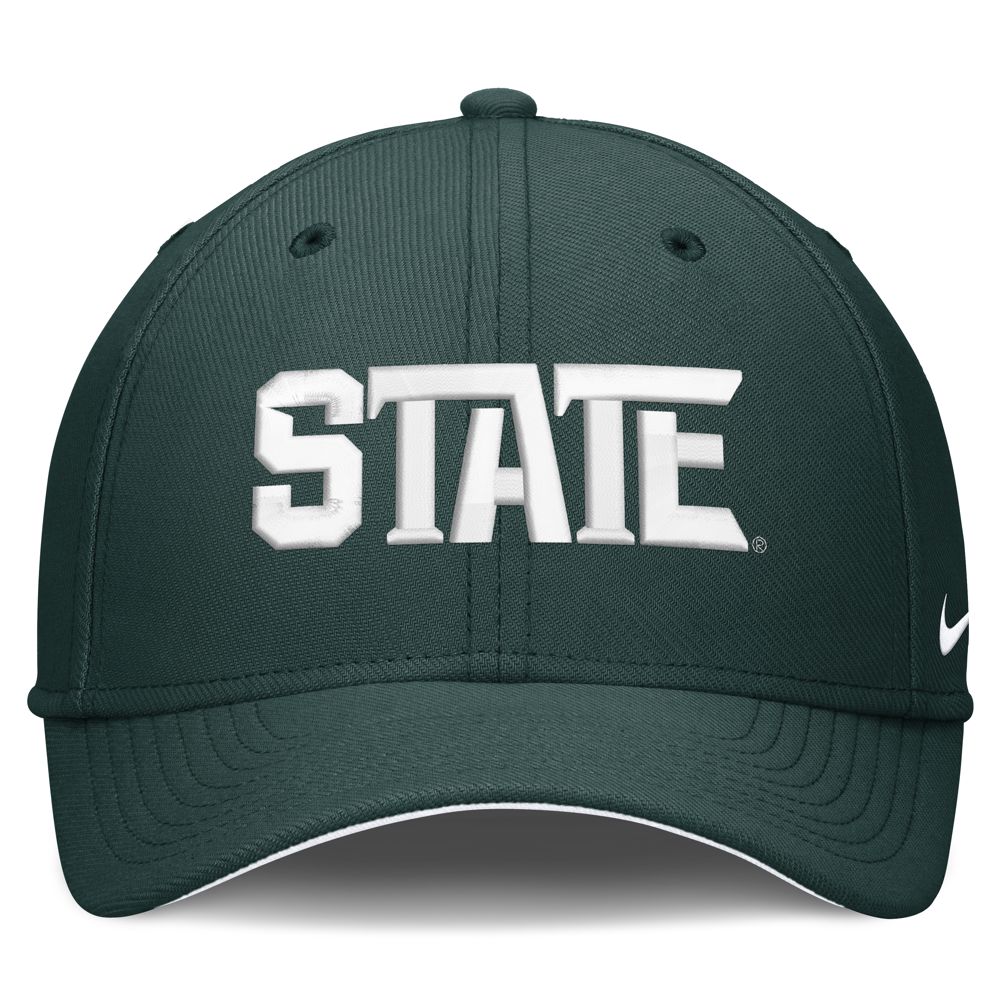Casquette Nike verte Michigan State Spartans Primetime Team Rise Dri-FIT Flex pour homme