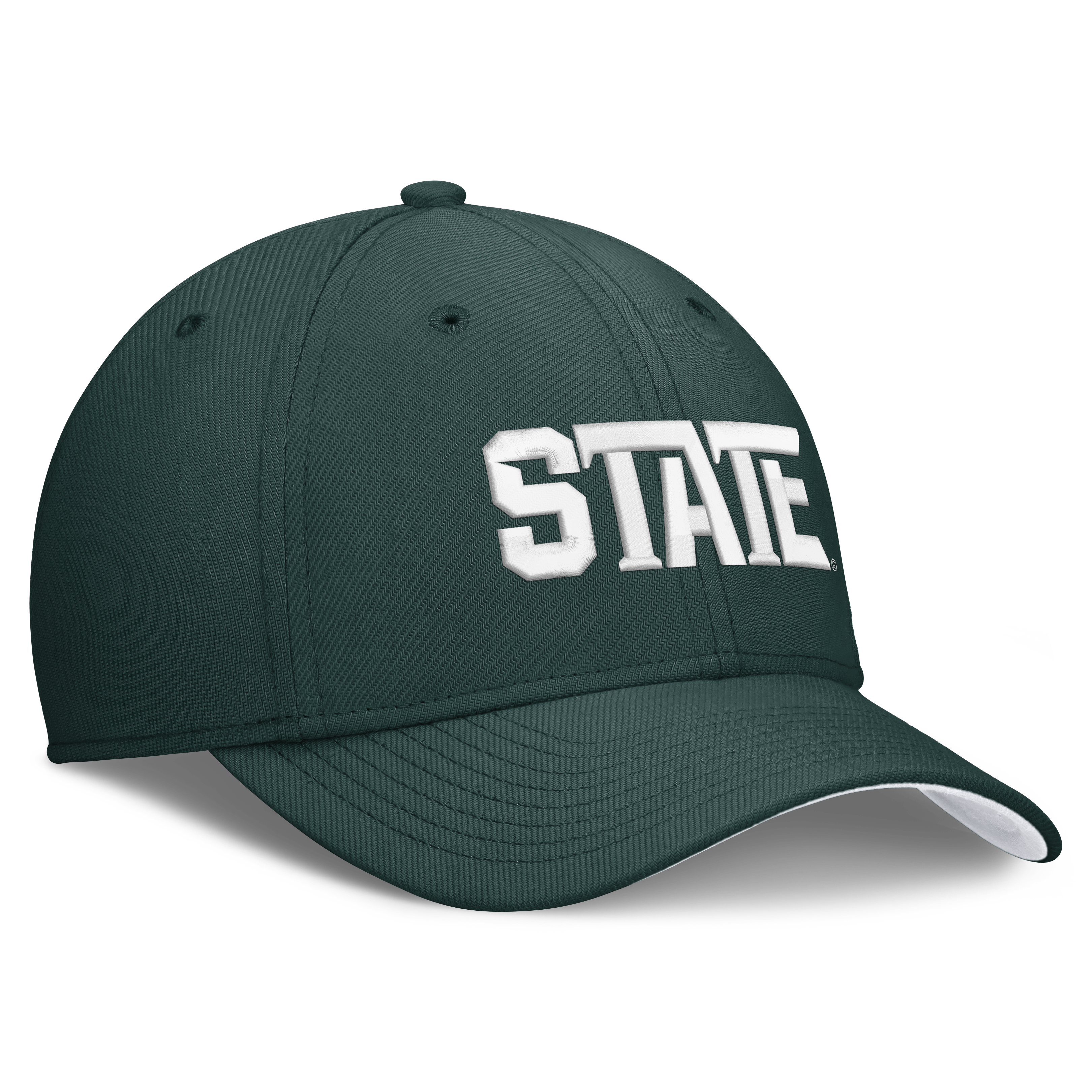 Casquette Nike verte Michigan State Spartans Primetime Team Rise Dri-FIT Flex pour homme