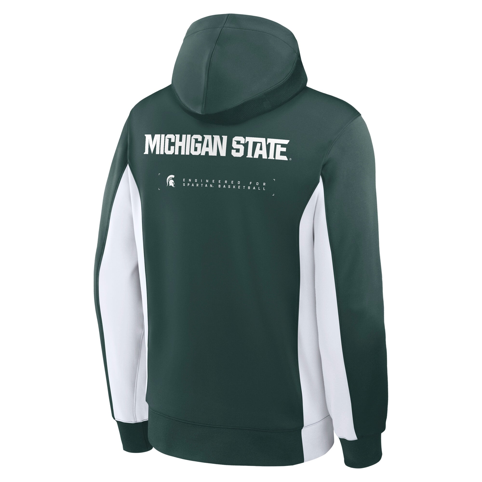 Men's Nike Green/White Michigan State Spartans Courtside Game Dri-FIT Full-Zip Hooded Jacket