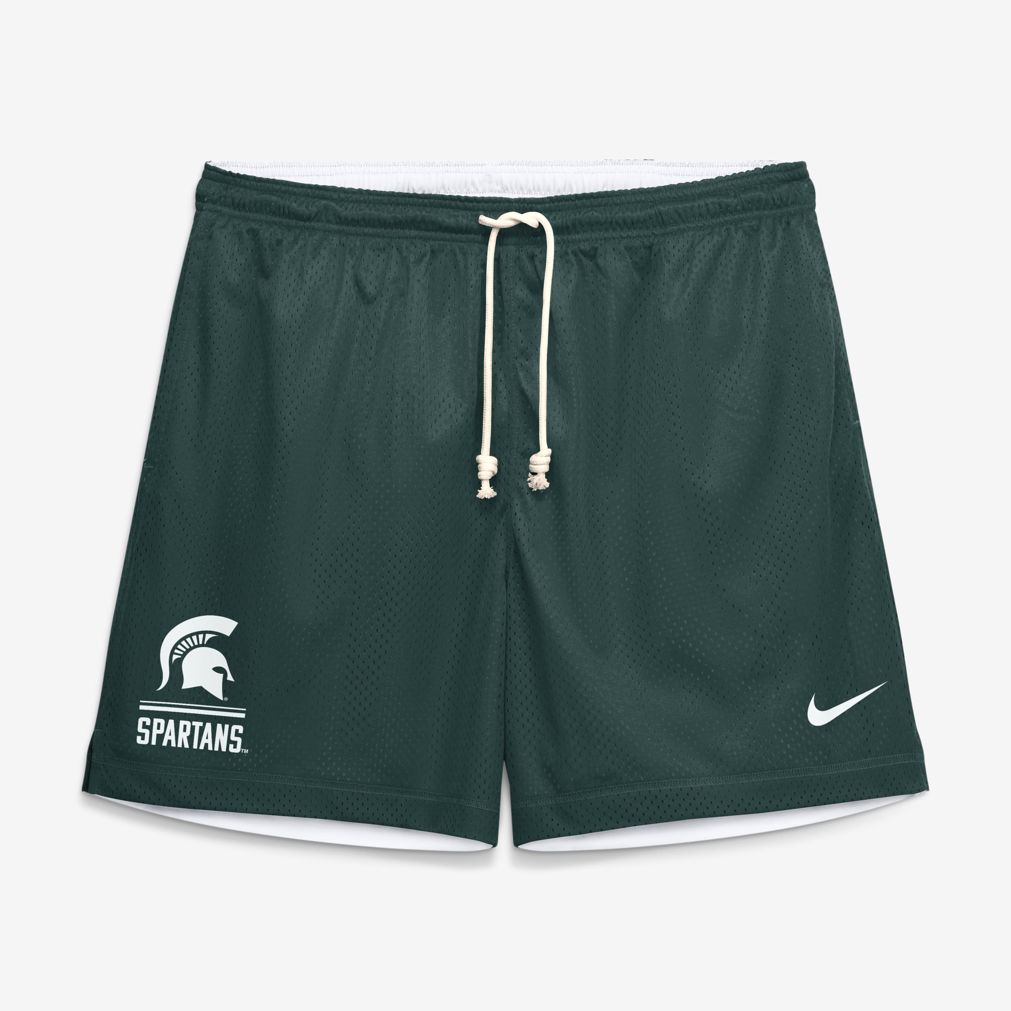 Men's Nike Green/White Michigan State Spartans Courtside Reversible Dri-FIT Shorts