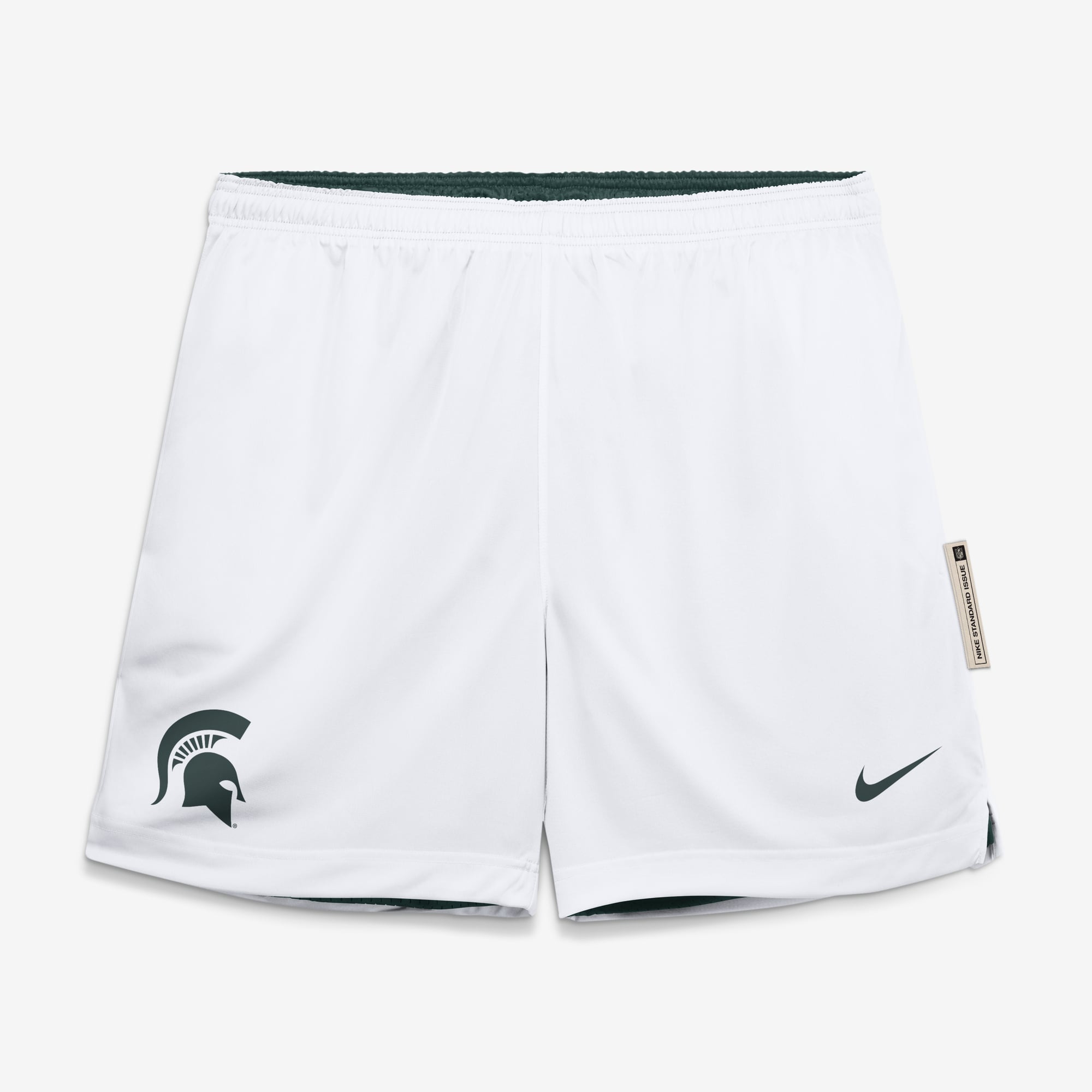 Men's Nike Green/White Michigan State Spartans Courtside Reversible Dri-FIT Shorts