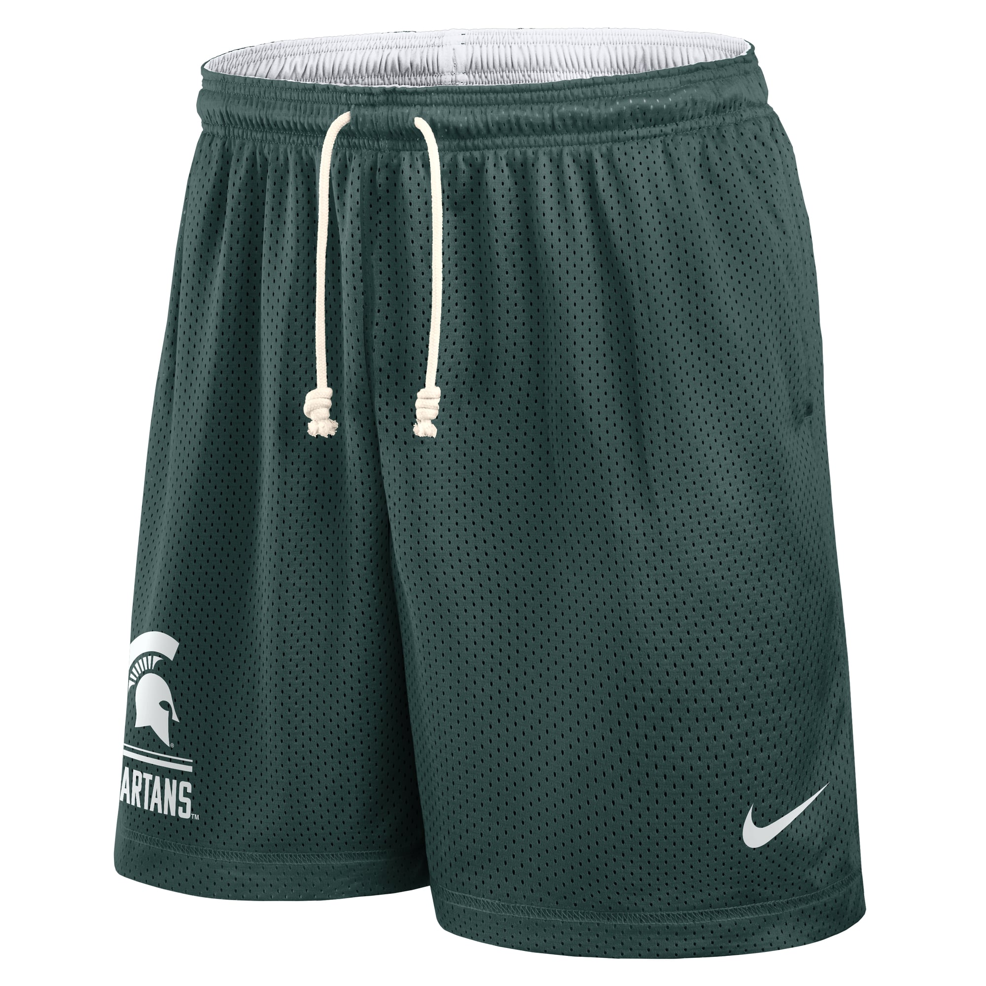 Men's Nike Green/White Michigan State Spartans Courtside Reversible Dri-FIT Shorts