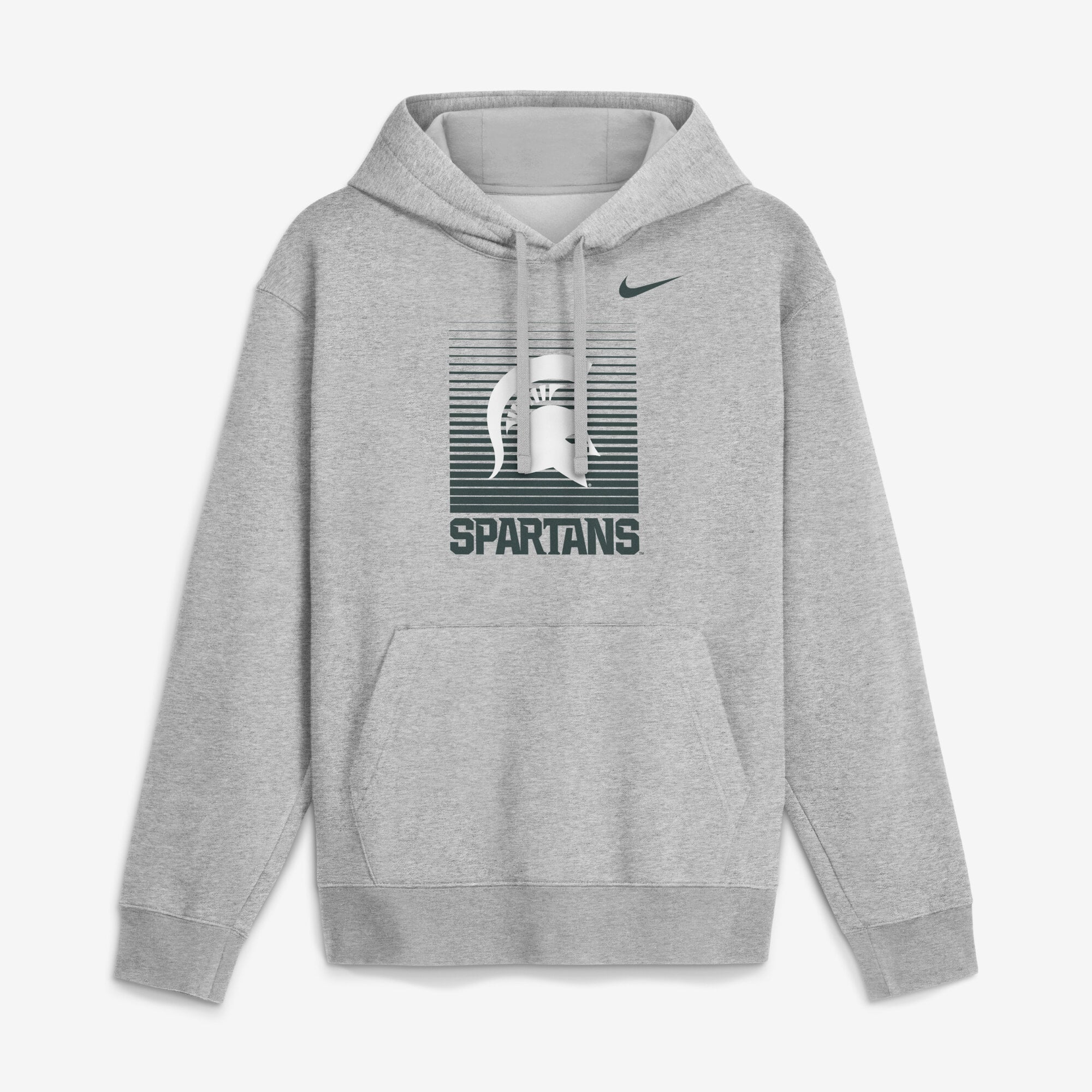 Sweat à capuche Nike pour homme, gris chiné, Michigan State Spartans Primetime Gradient Square Club