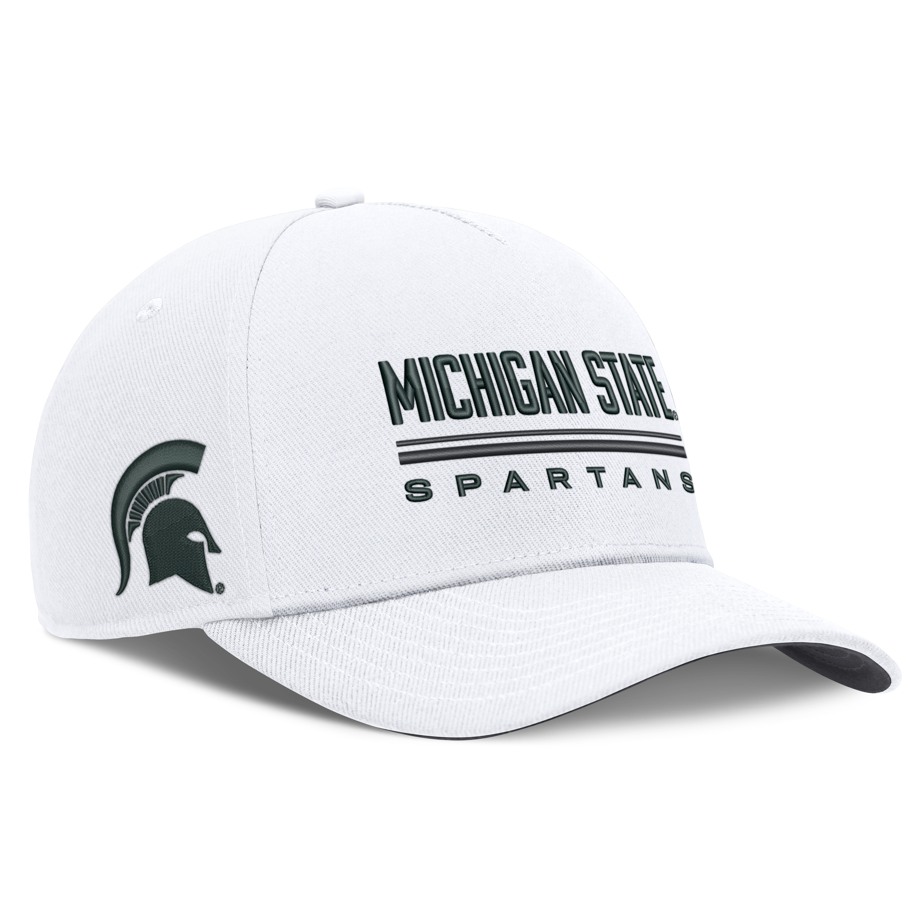 Casquette ajustable Nike blanche Michigan State Spartans 2026 Sideline Dri-FIT Rise pour homme