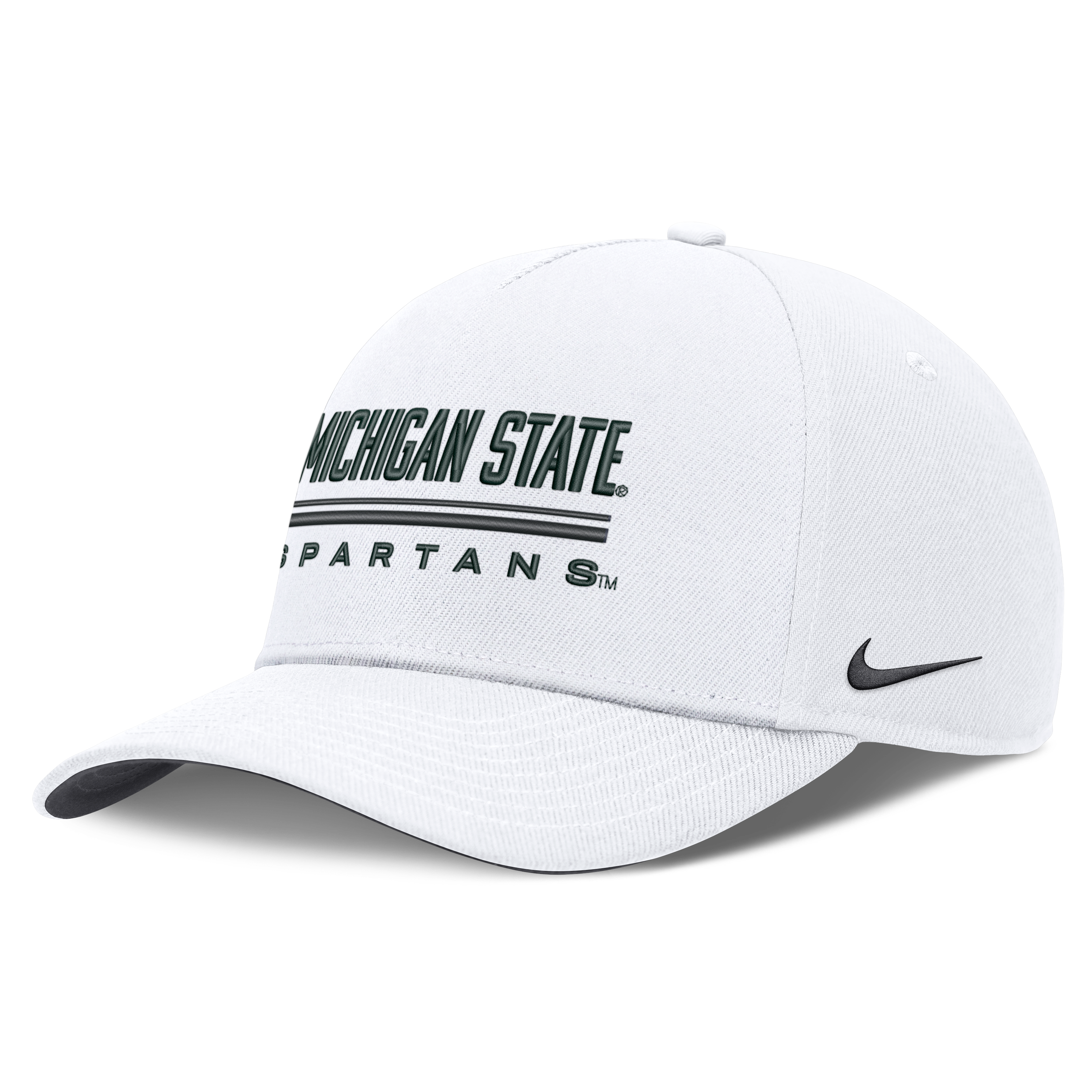 Casquette ajustable Nike blanche Michigan State Spartans 2026 Sideline Dri-FIT Rise pour homme