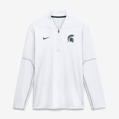 Michigan State Spartans Nike Men's 2026 Sideline Midweight Half-Zip Dri-FIT Pullover - White
