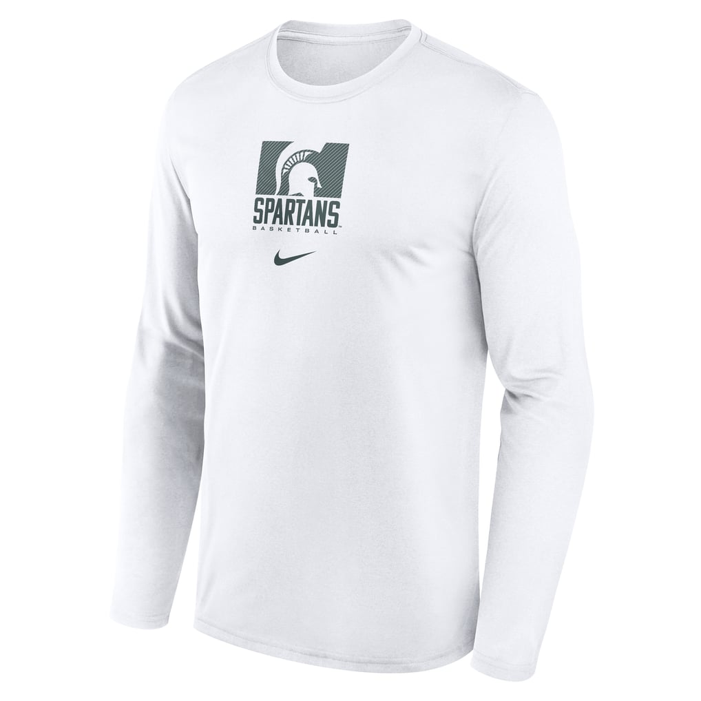 Men's Nike White Michigan State Spartans Courtside Legend Dri-FIT Long ...