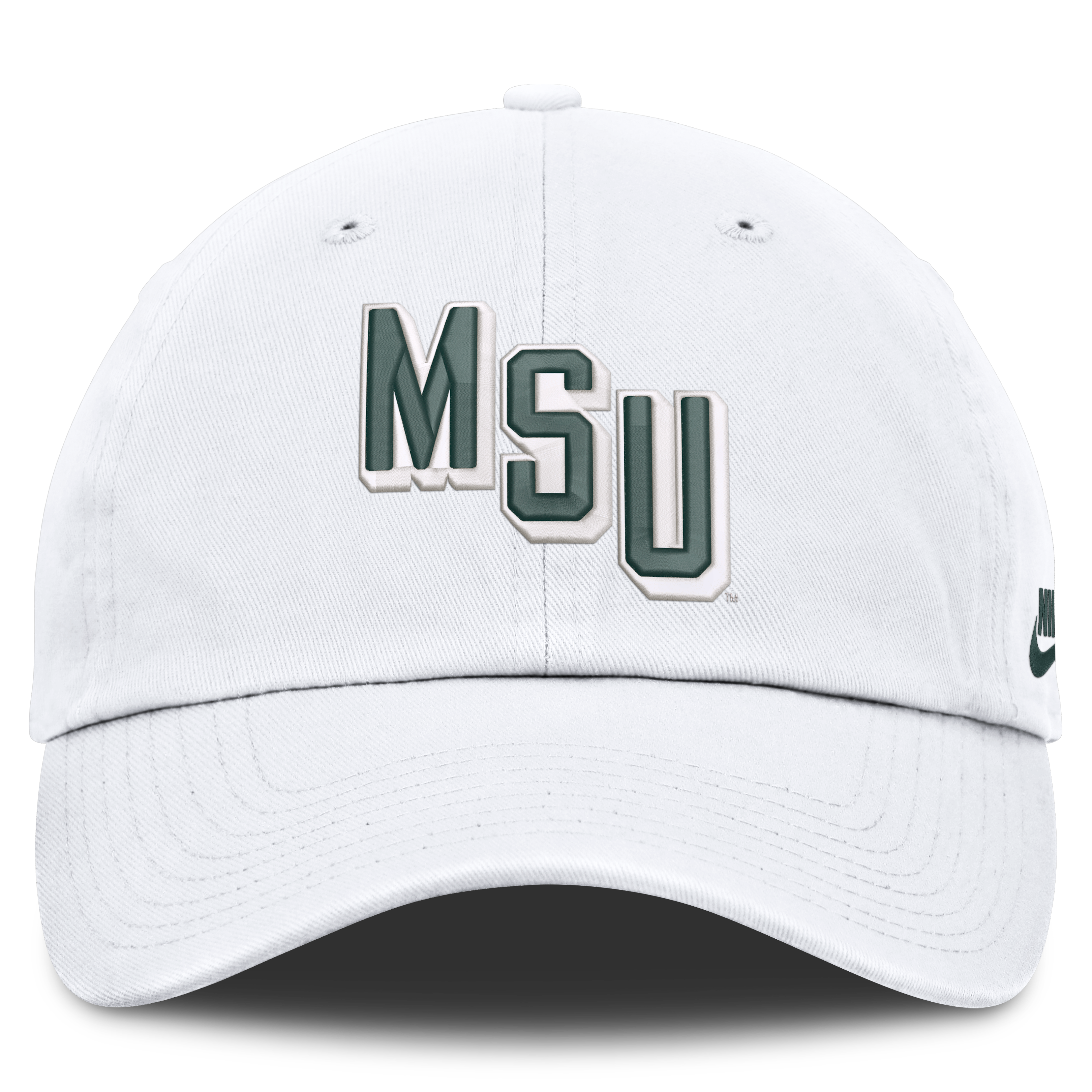Casquette ajustable Nike blanche pour homme, Michigan State Spartans Legacy Letter & Mascot Club