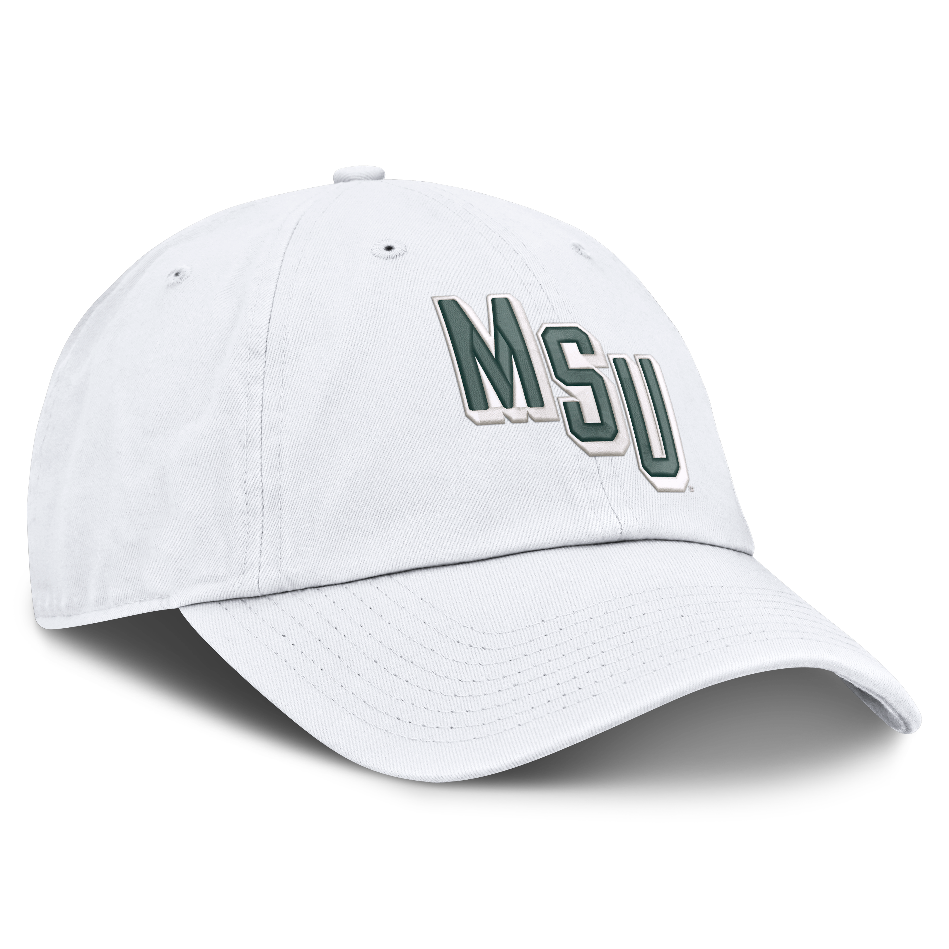 Casquette ajustable Nike blanche pour homme, Michigan State Spartans Legacy Letter & Mascot Club