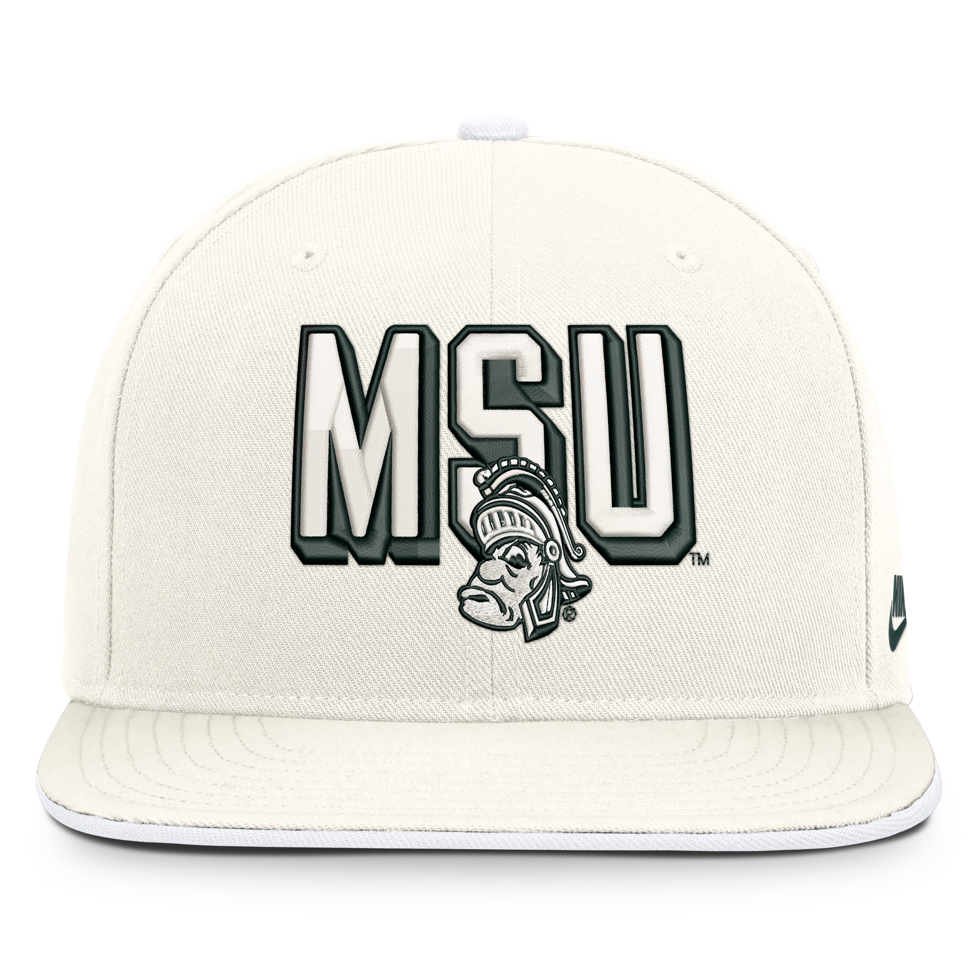 Casquette snapback Nike Pro blanche pour homme, modèle Michigan State Spartans Legacy Letter & Mascot.