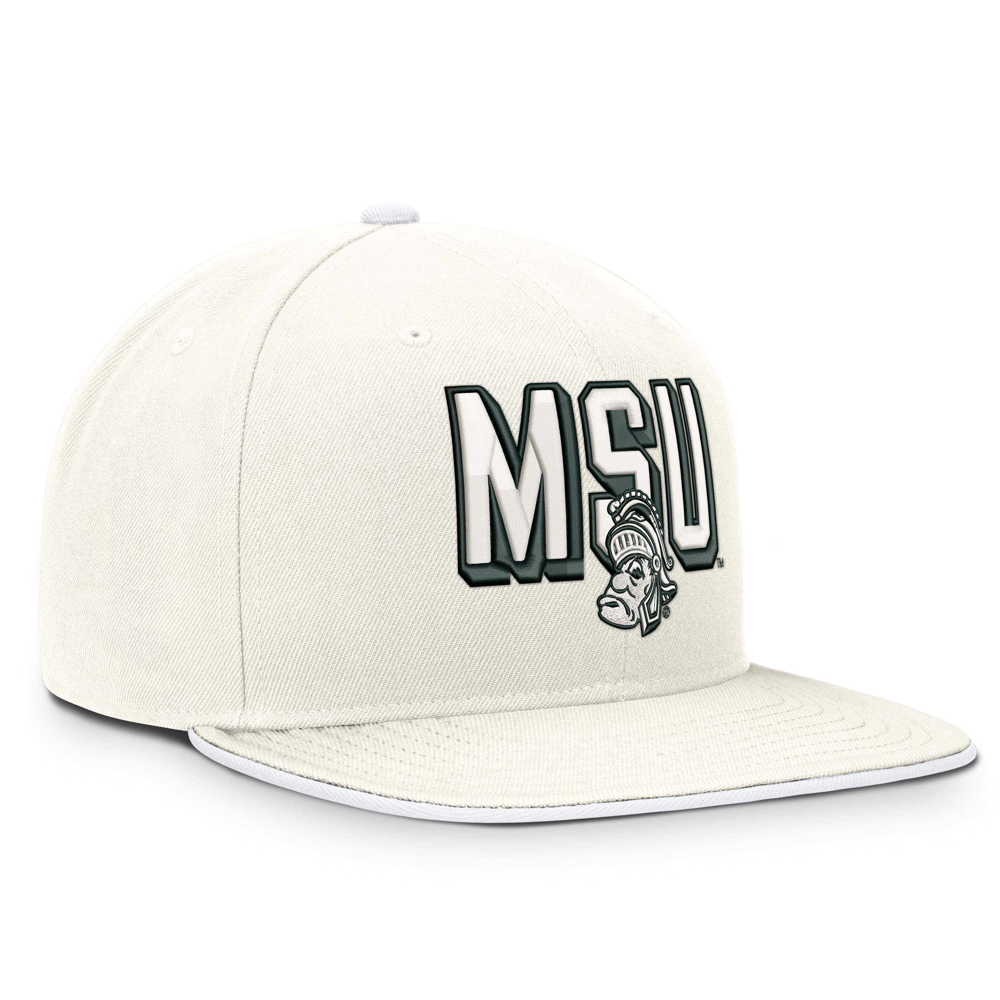 Casquette snapback Nike Pro blanche pour homme, modèle Michigan State Spartans Legacy Letter & Mascot.