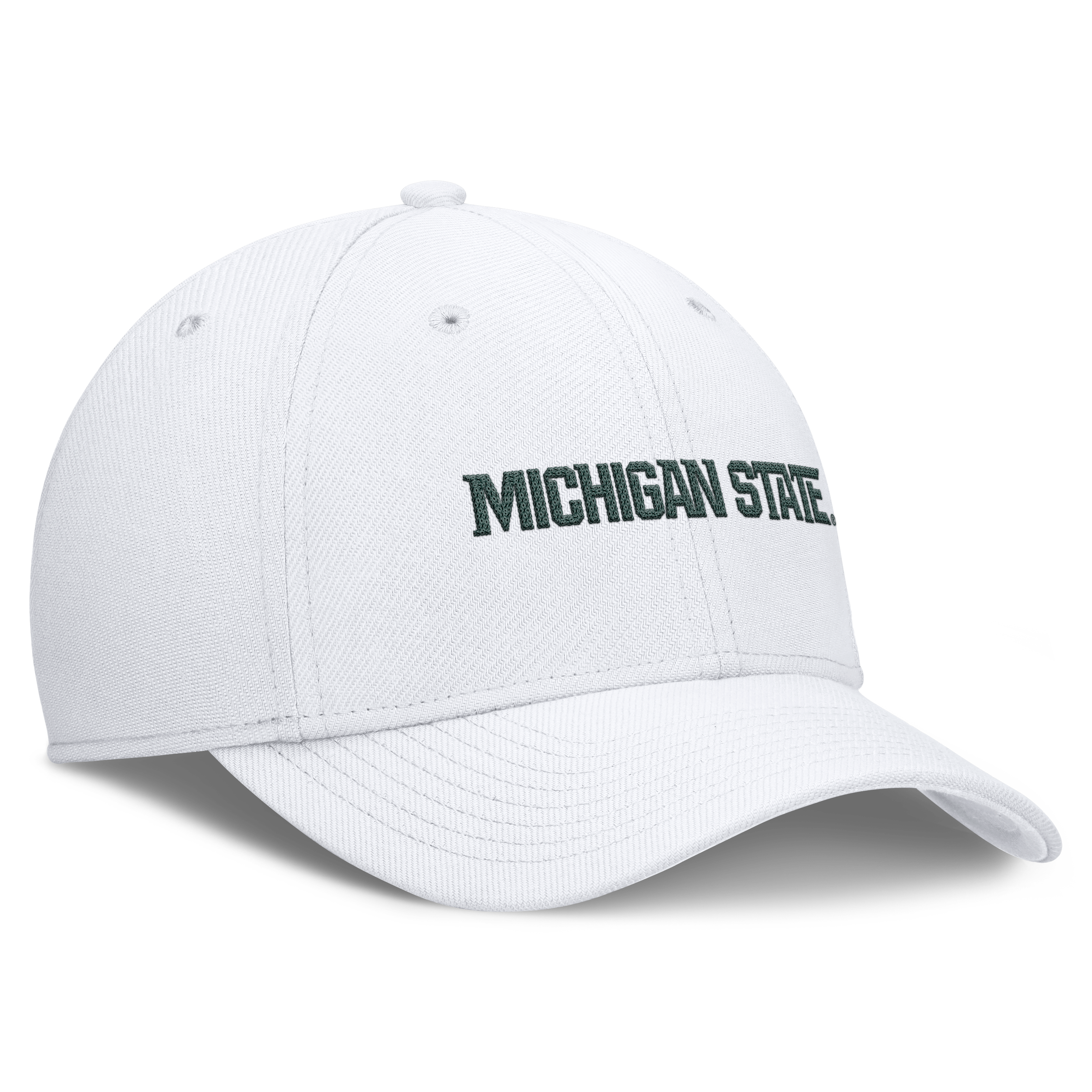 Casquette Nike blanche pour homme Michigan State Spartans Letter Rise SwooshFlex Dri-FIT
