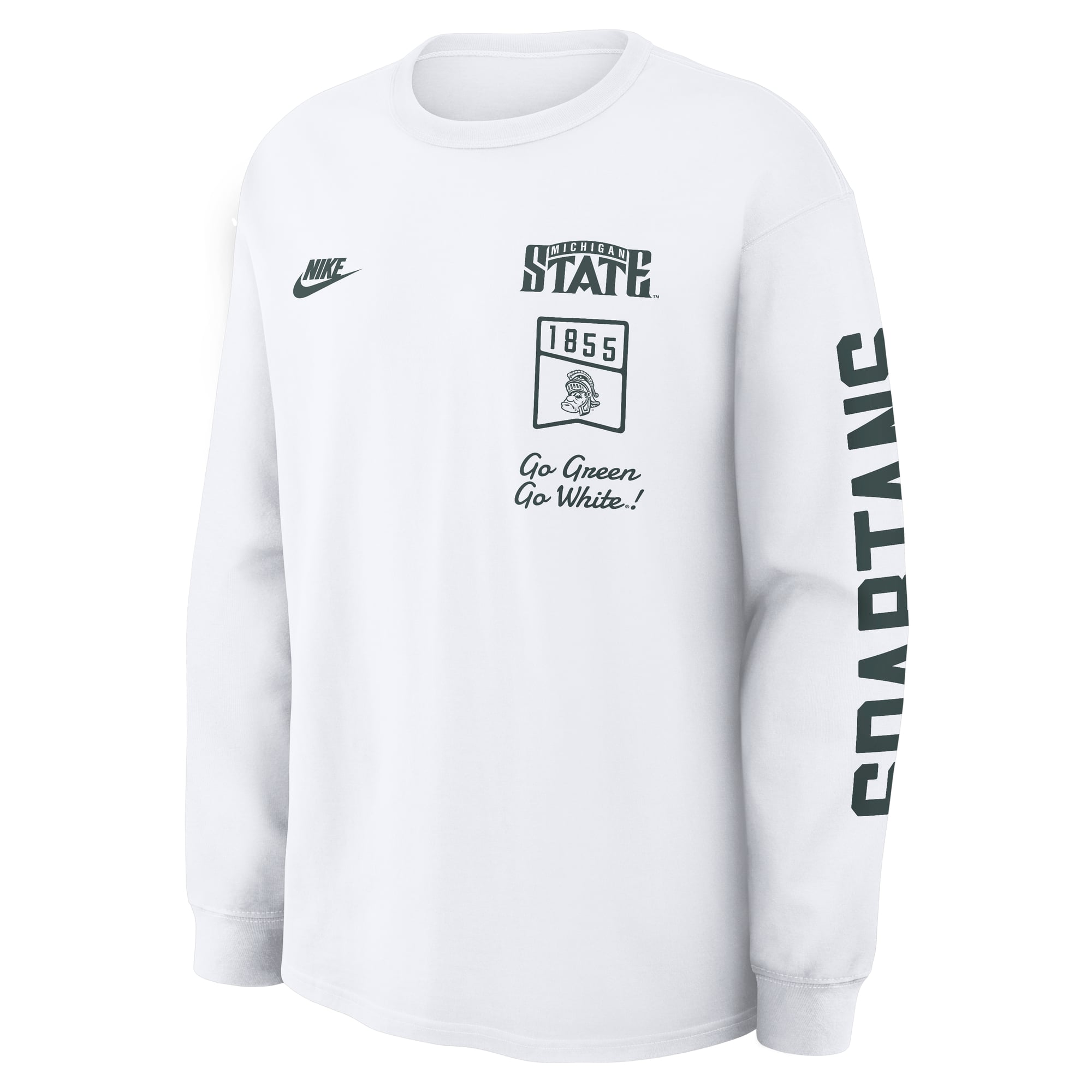 Men's Nike  White Michigan State Spartans Max 90 Legacy Multi Graphic Long Sleeve T-Shirt