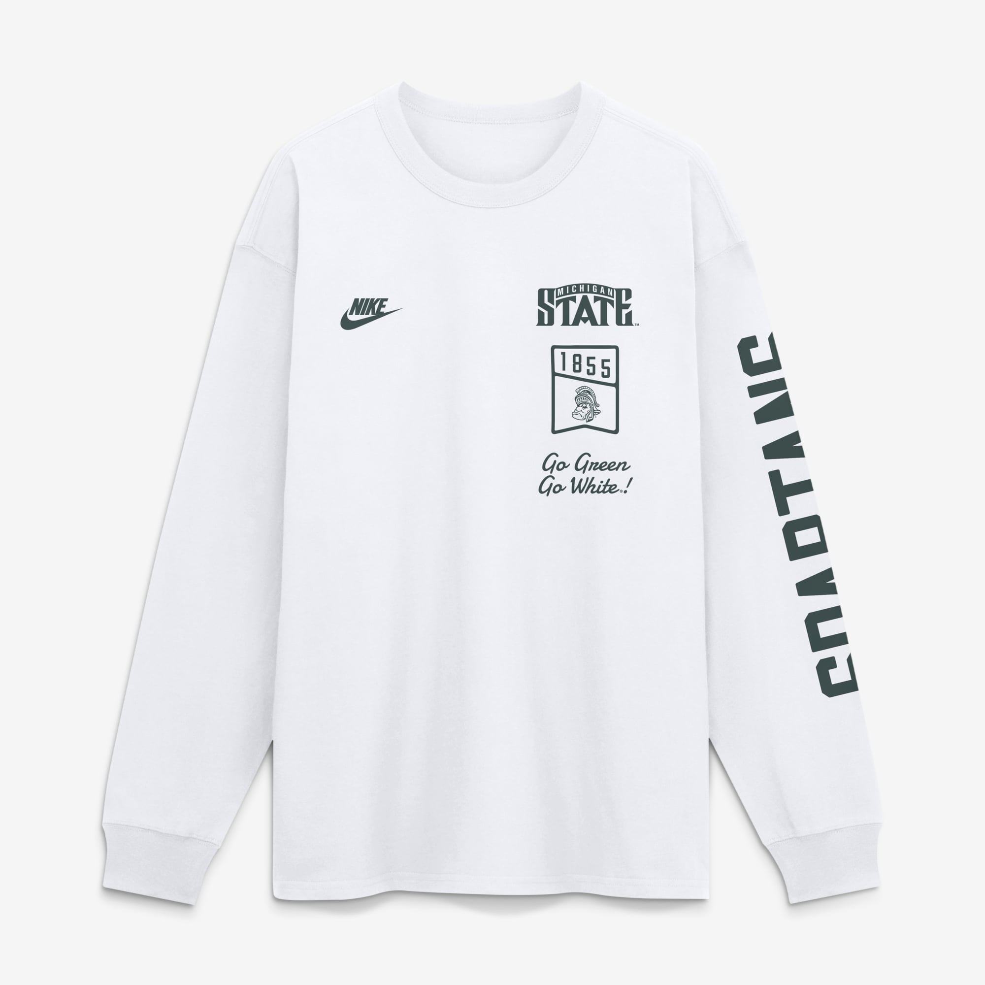 Men's Nike  White Michigan State Spartans Max 90 Legacy Multi Graphic Long Sleeve T-Shirt