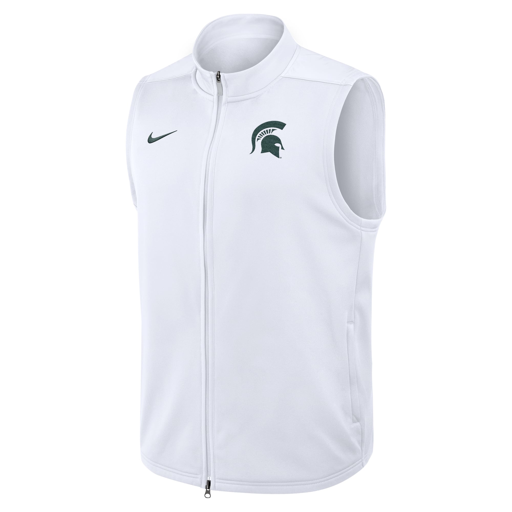 Gilet zippé Nike blanc Michigan State Spartans Primetime Victory Therma-FIT pour homme