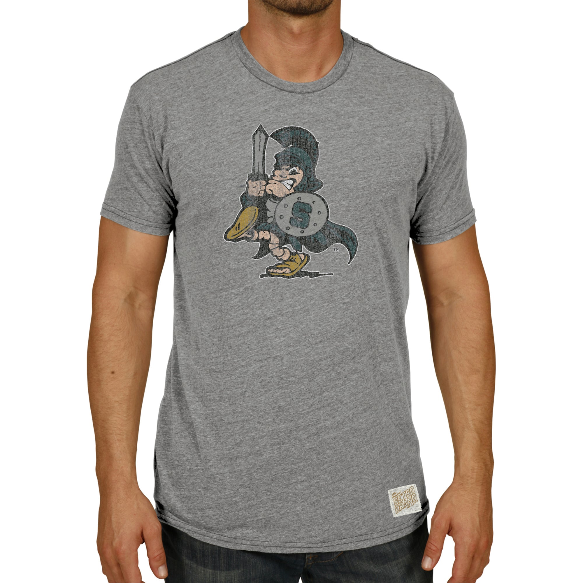 Men's Original Retro Brand Heathered Gray Michigan State Spartans