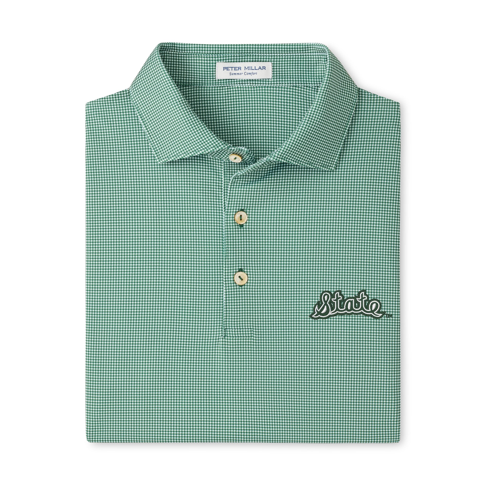 Polo de performance Peter Millar Green Michigan State Spartans Border pour homme