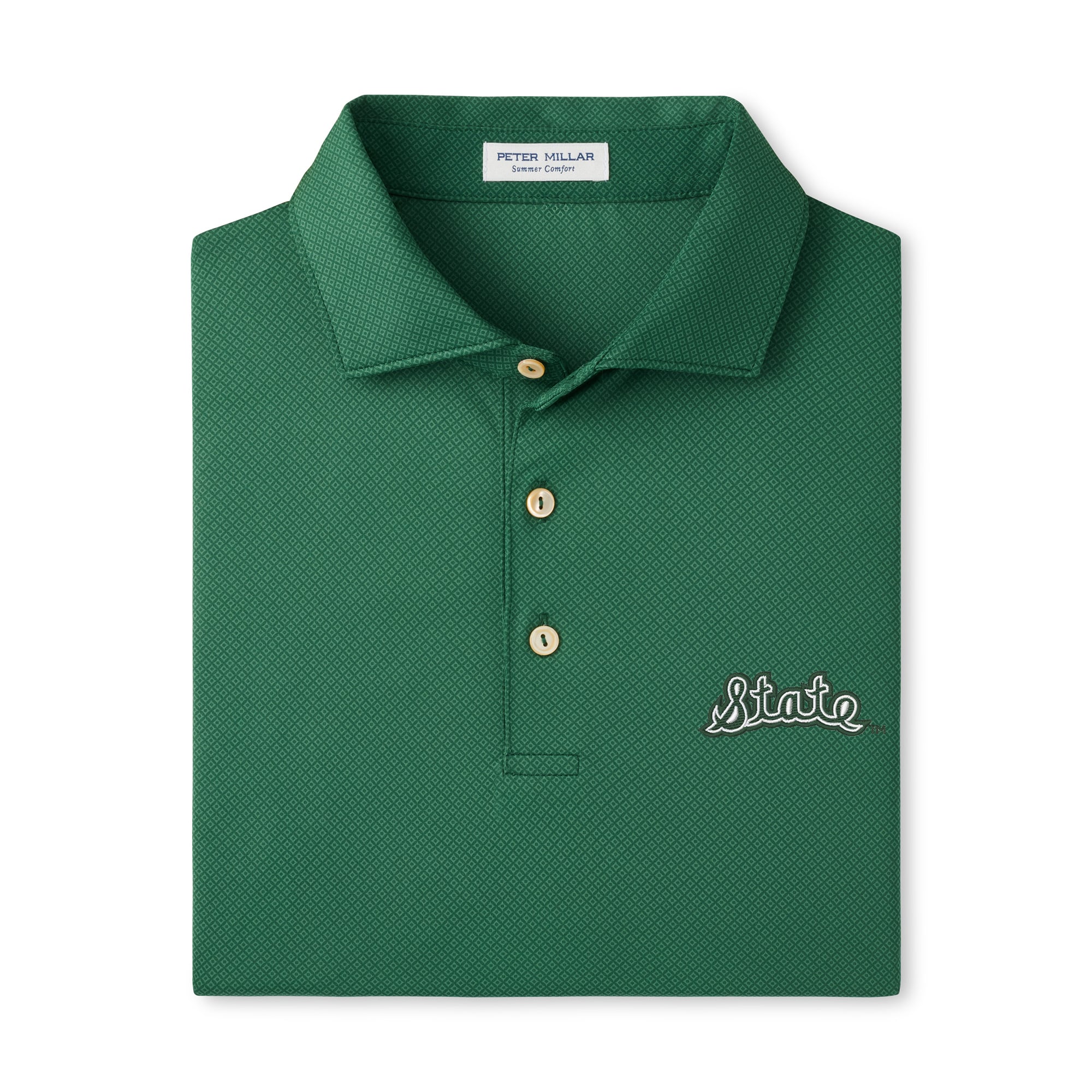 Polo de performance Peter Millar vert Michigan State Spartans Hugo pour homme