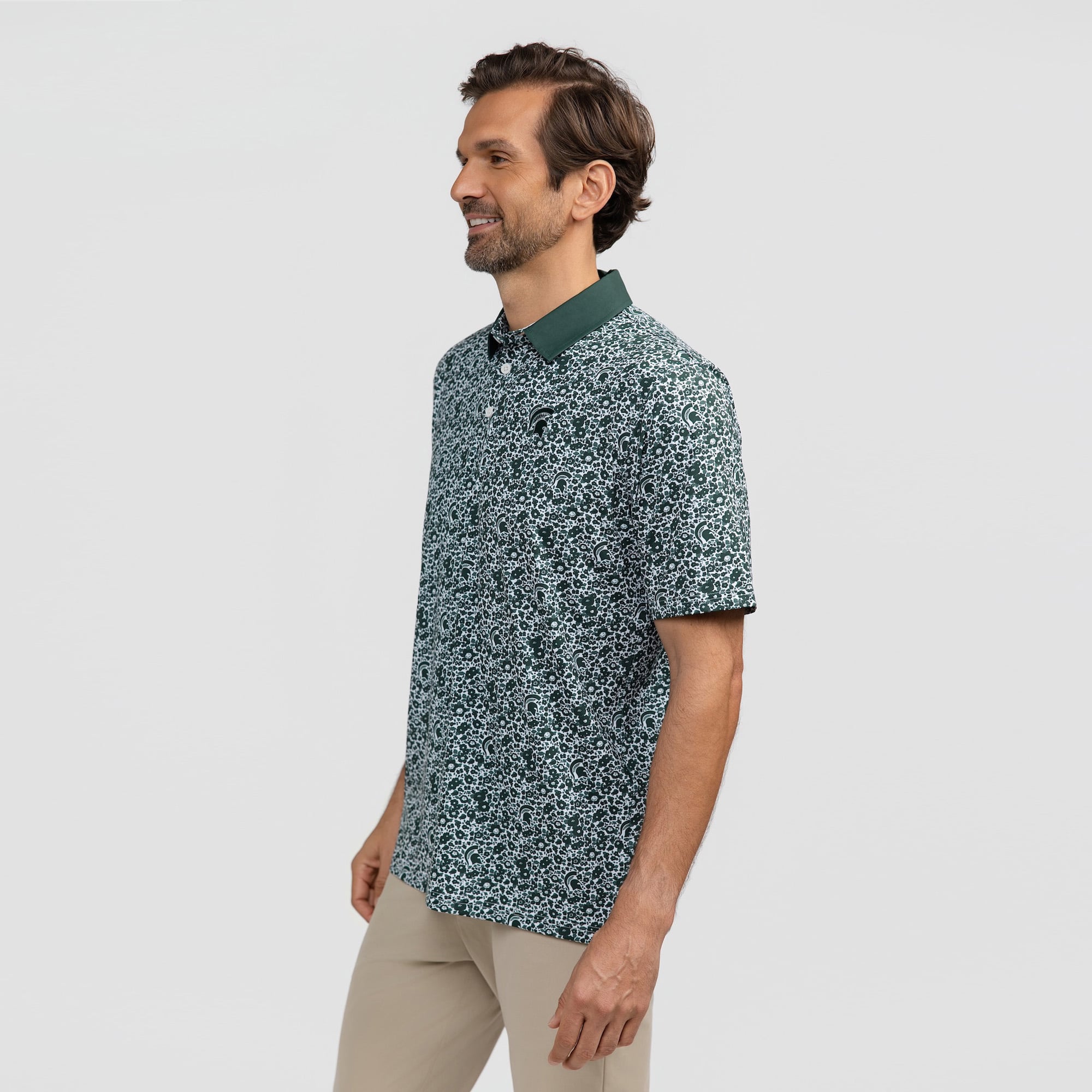 Polo homme Smith & Quinn vert Michigan State Spartans Poppies Teddy