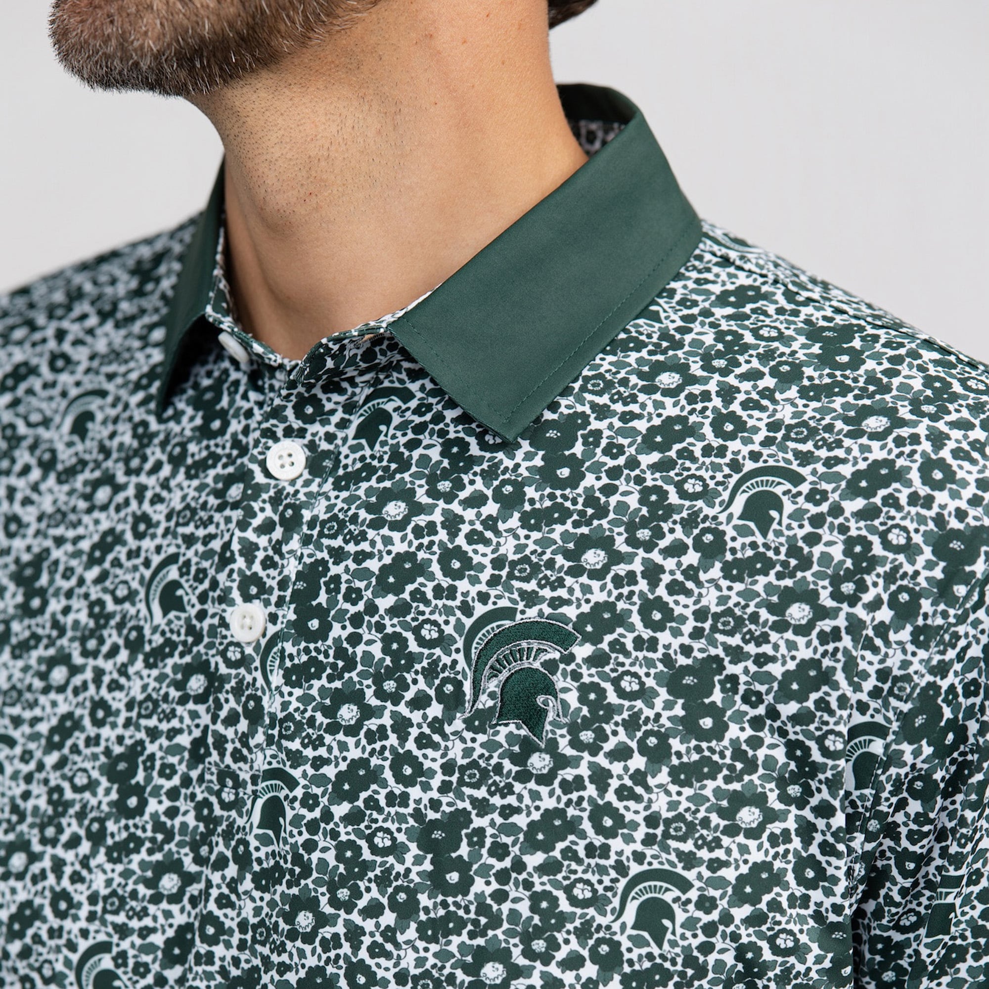 Polo homme Smith & Quinn vert Michigan State Spartans Poppies Teddy