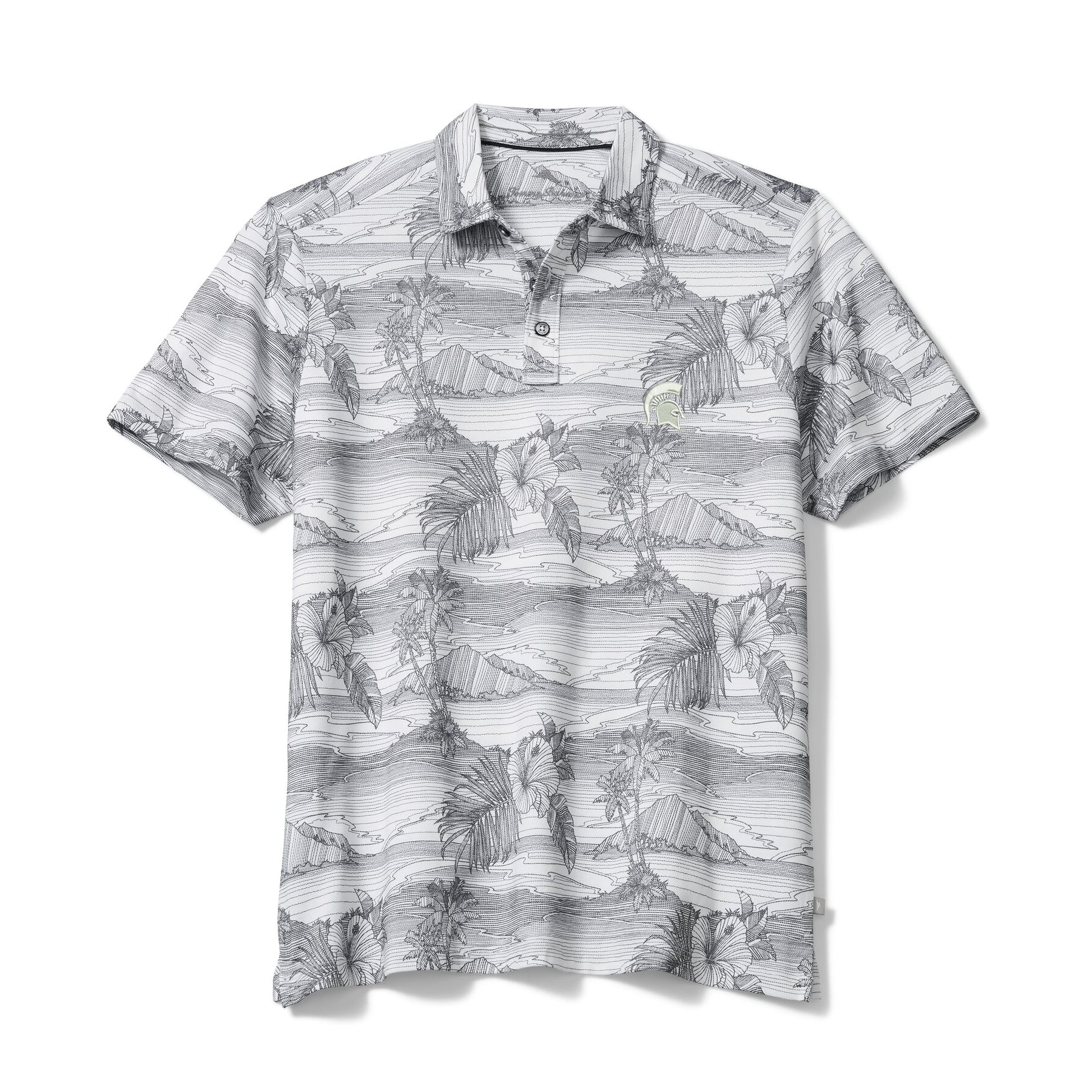 Men's Tommy Bahama Gray Michigan State Spartans Corsica Coast IslandZone Polo