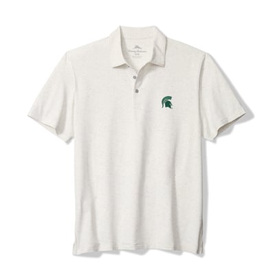 Michigan State Spartans Tommy Bahama Palm Dunes IslandZone Polo - White