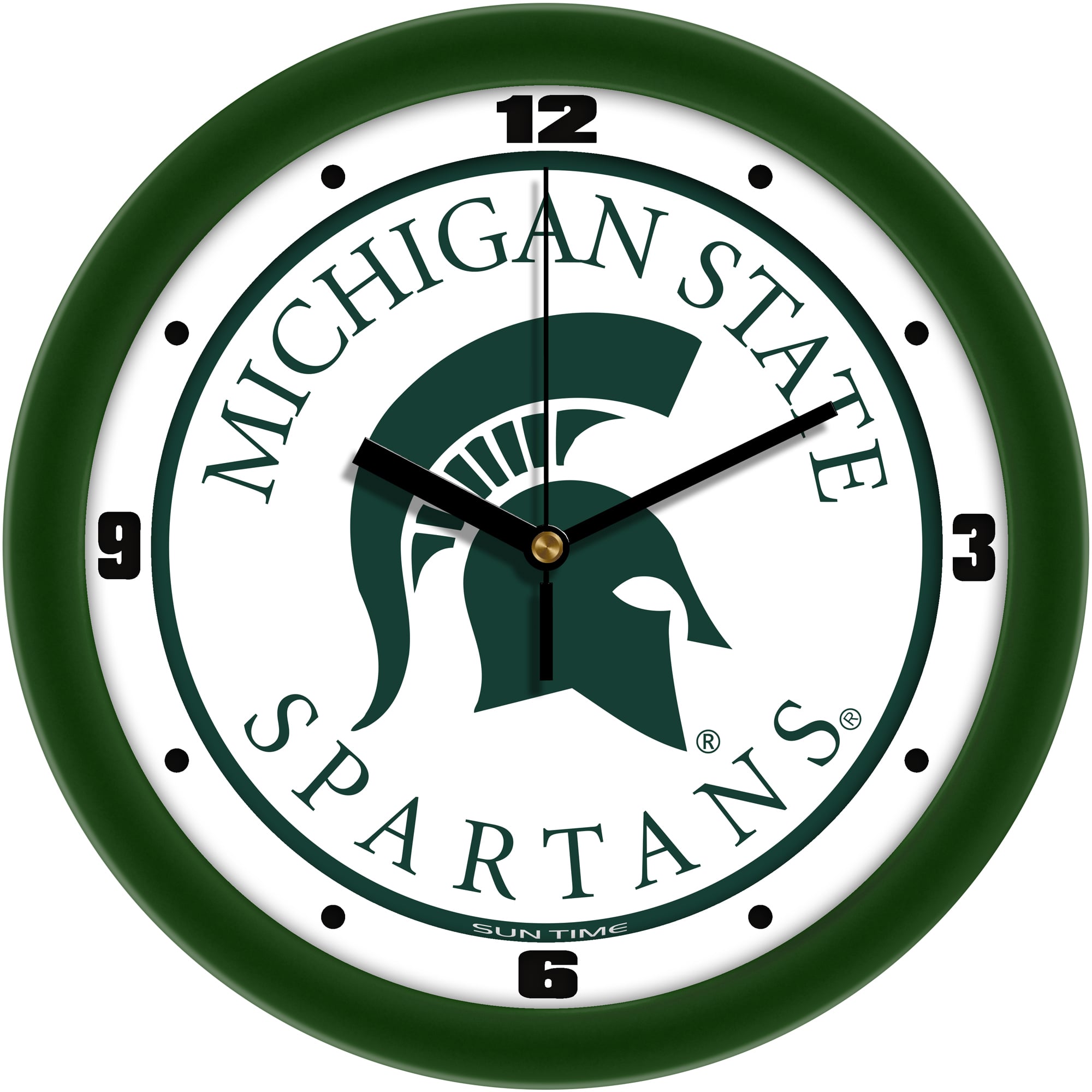 Michigan State Spartans 11.5'' Suntime Premium Glass Face Traditional ...