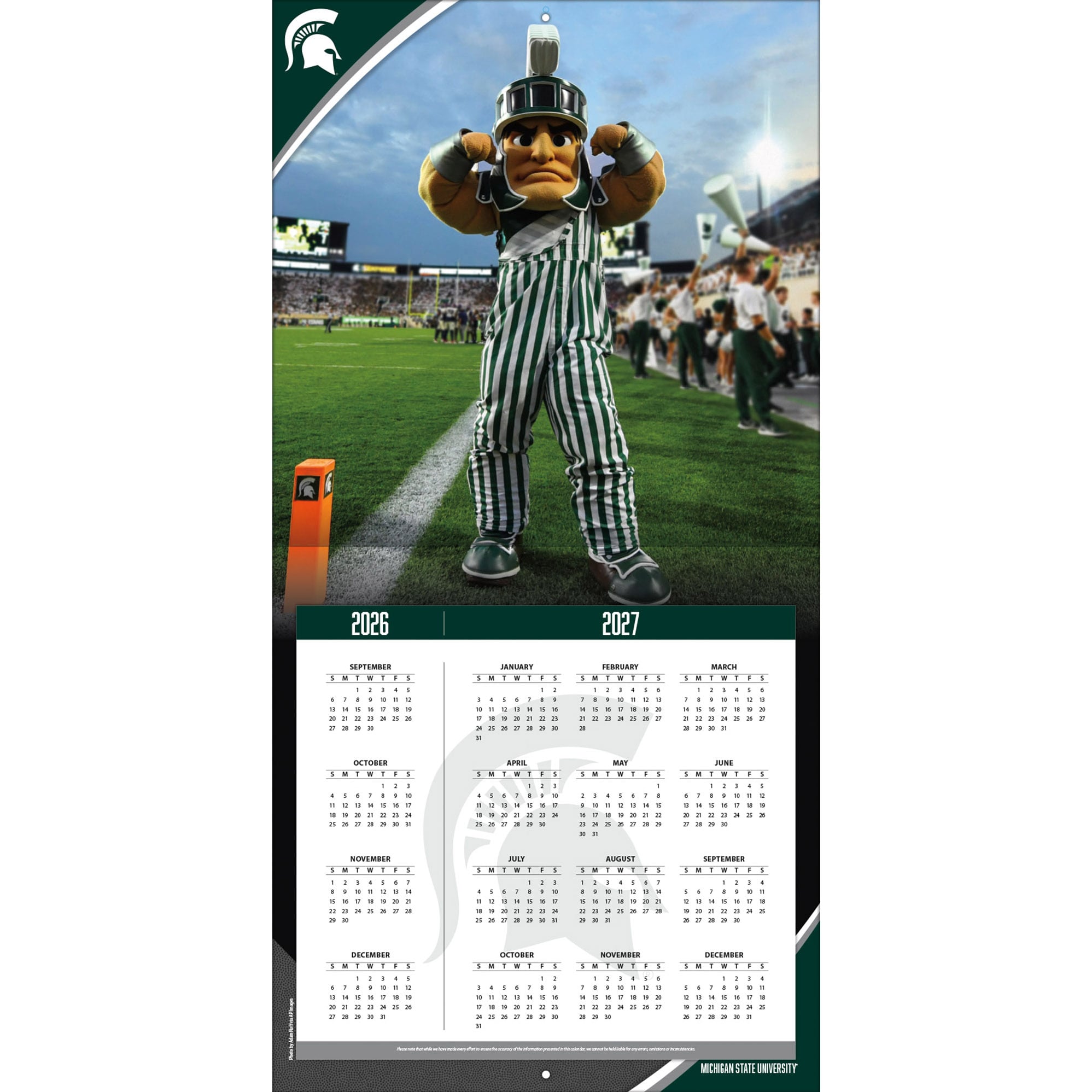 Michigan State Spartans 2027 12” x 12” Team Wall Calendar