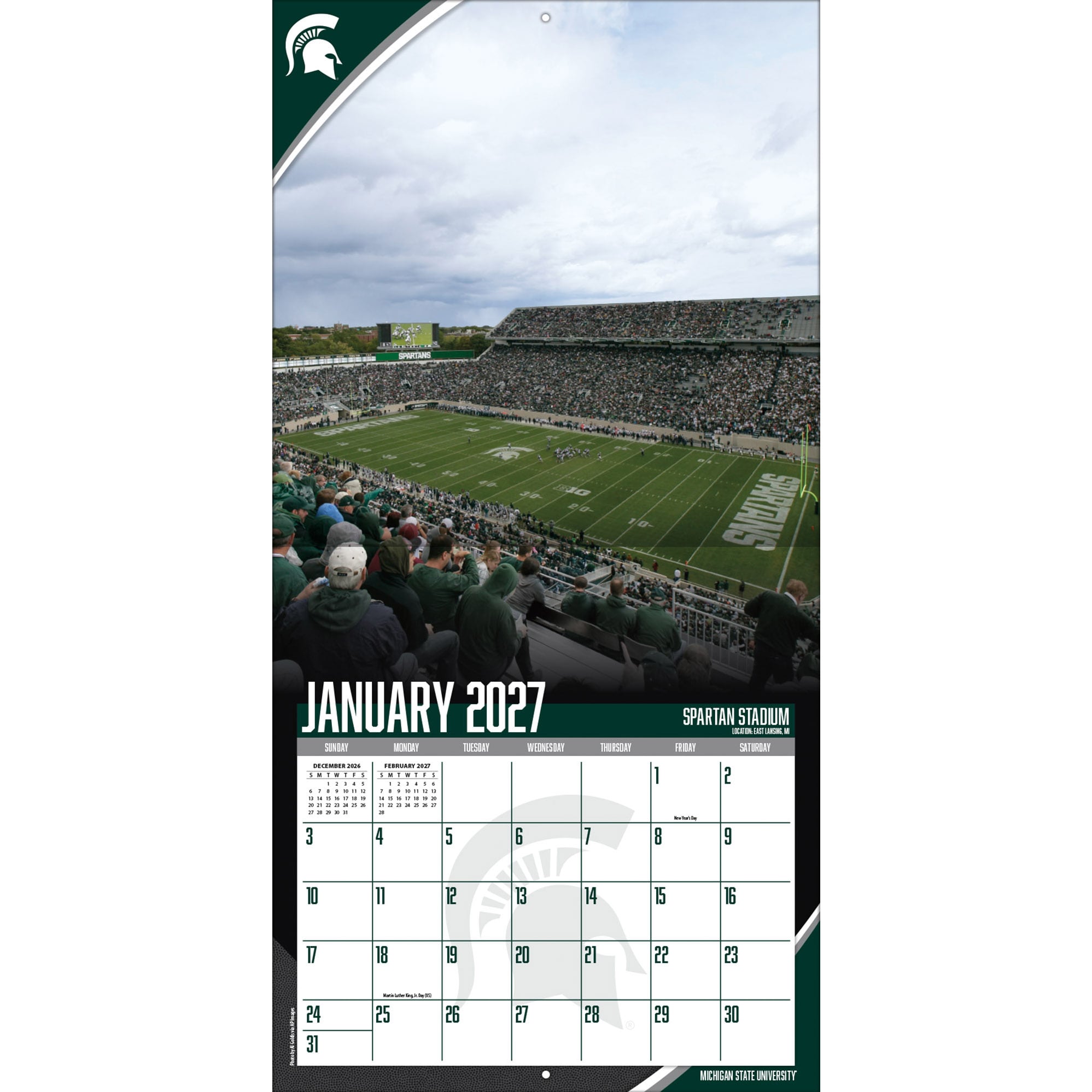 Michigan State Spartans 2027 12” x 12” Team Wall Calendar