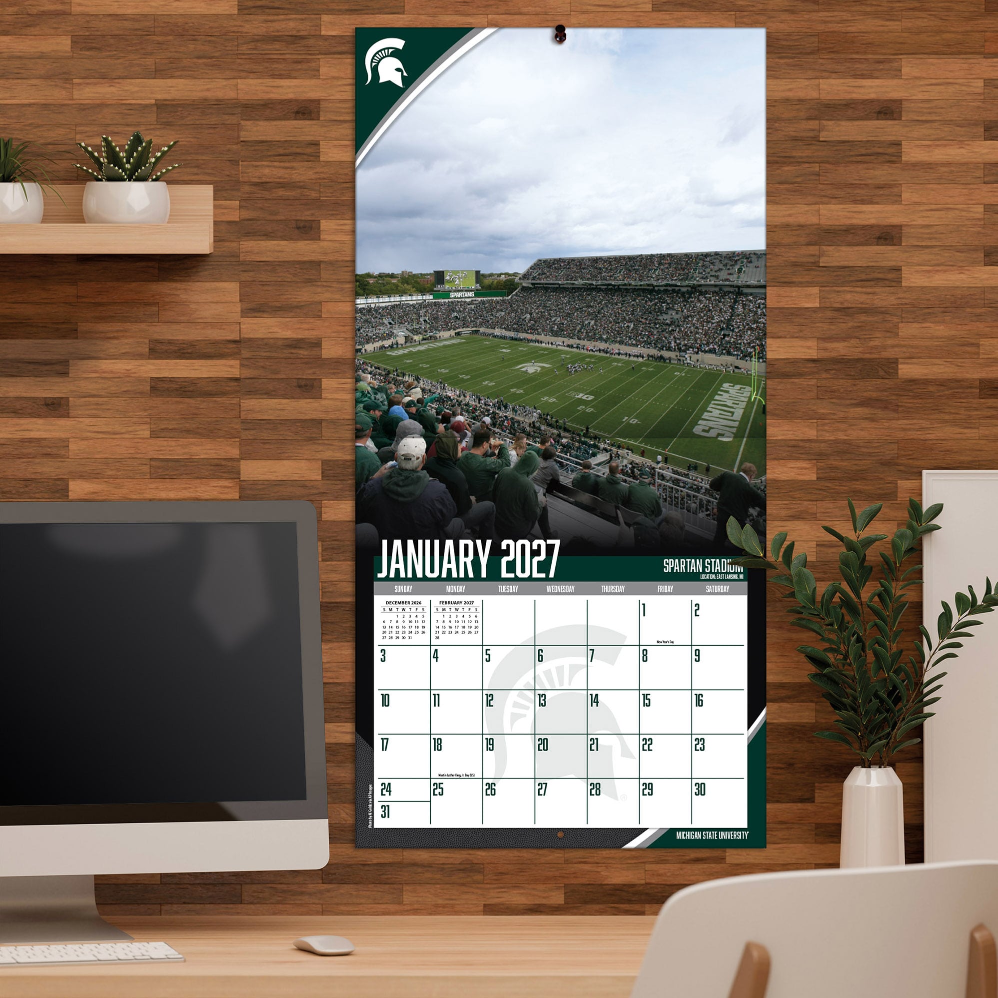 Michigan State Spartans 2027 12” x 12” Team Wall Calendar