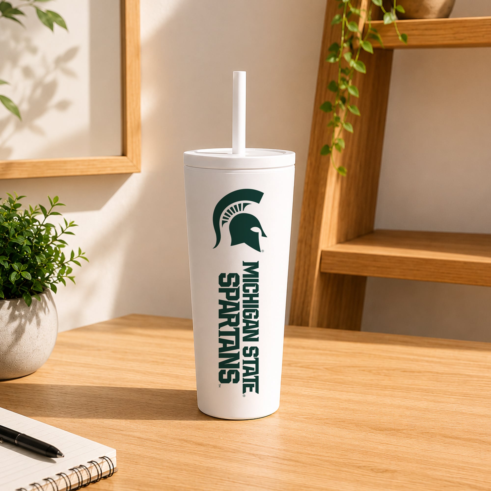 Gobelet isotherme à paille anti-déversement Michigan State Spartans de 710 ml (24 oz)