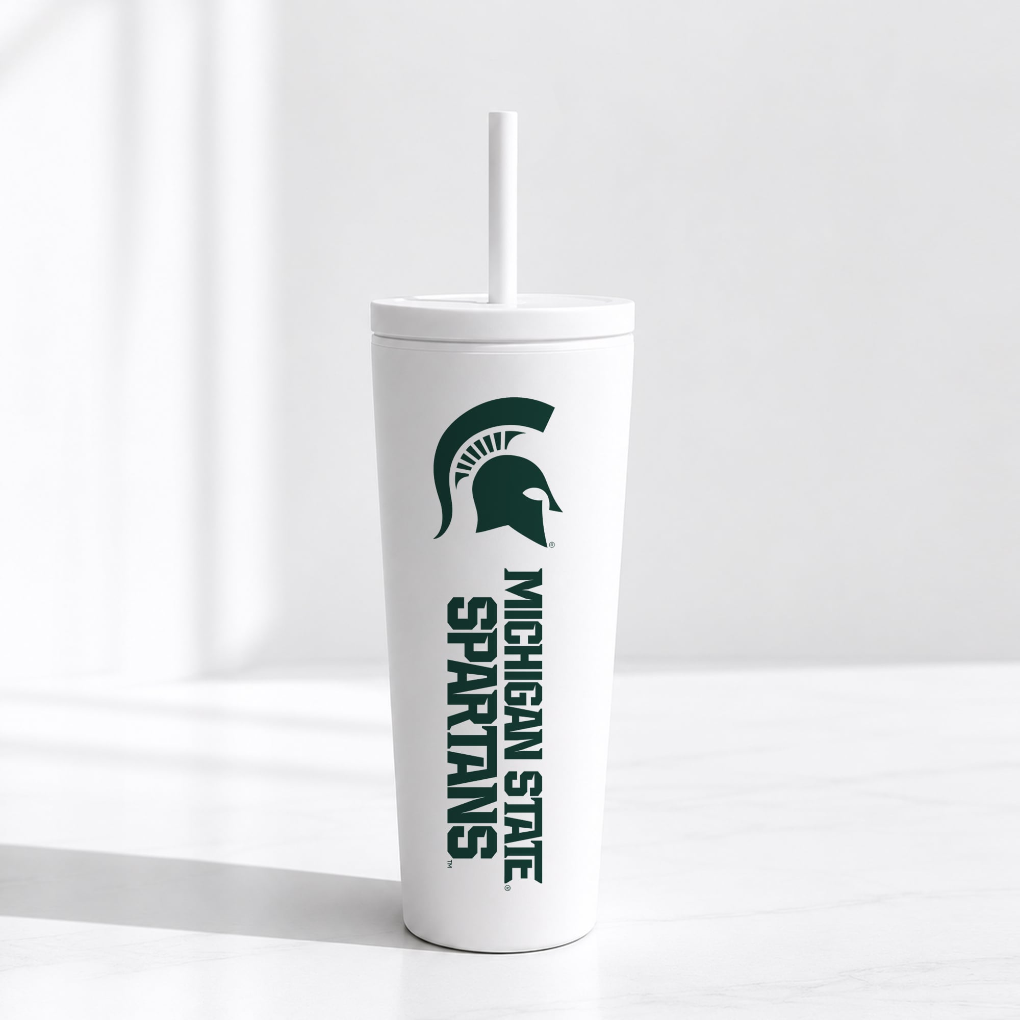 Gobelet isotherme à paille anti-déversement Michigan State Spartans de 710 ml (24 oz)