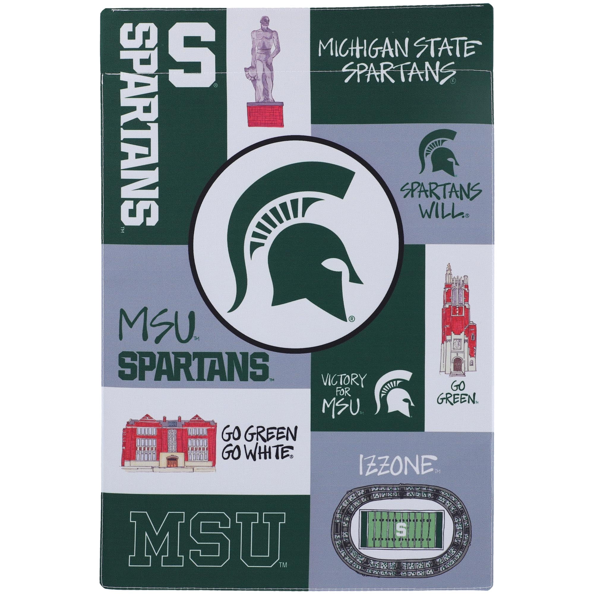 Drapeau de jardin Collage Spartans de l'État du Michigan