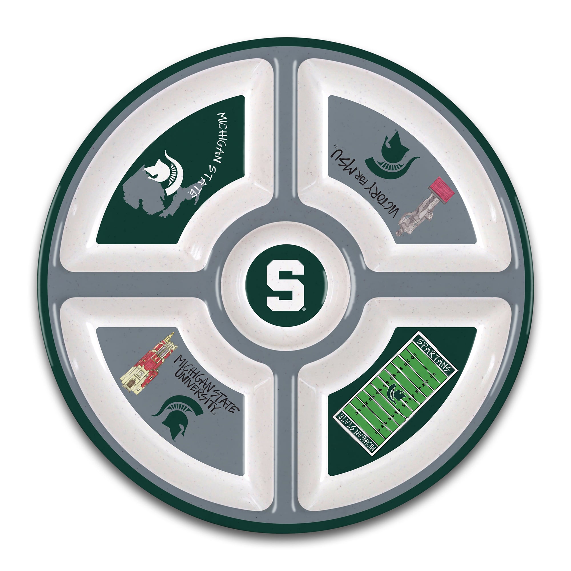 Michigan State Spartans Five-Section Melamine Platter