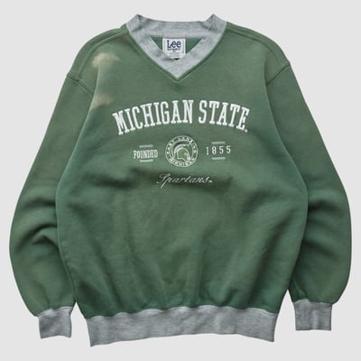 Michigan State Spartans Lee Apparel 90s Pullover Sweatshirt - Green - S by Fanatics Real Vintage