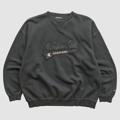 Michigan State Spartans Puma 2000s Pullover Sweatshirt - Black - XL by Fanatics Real Vintage