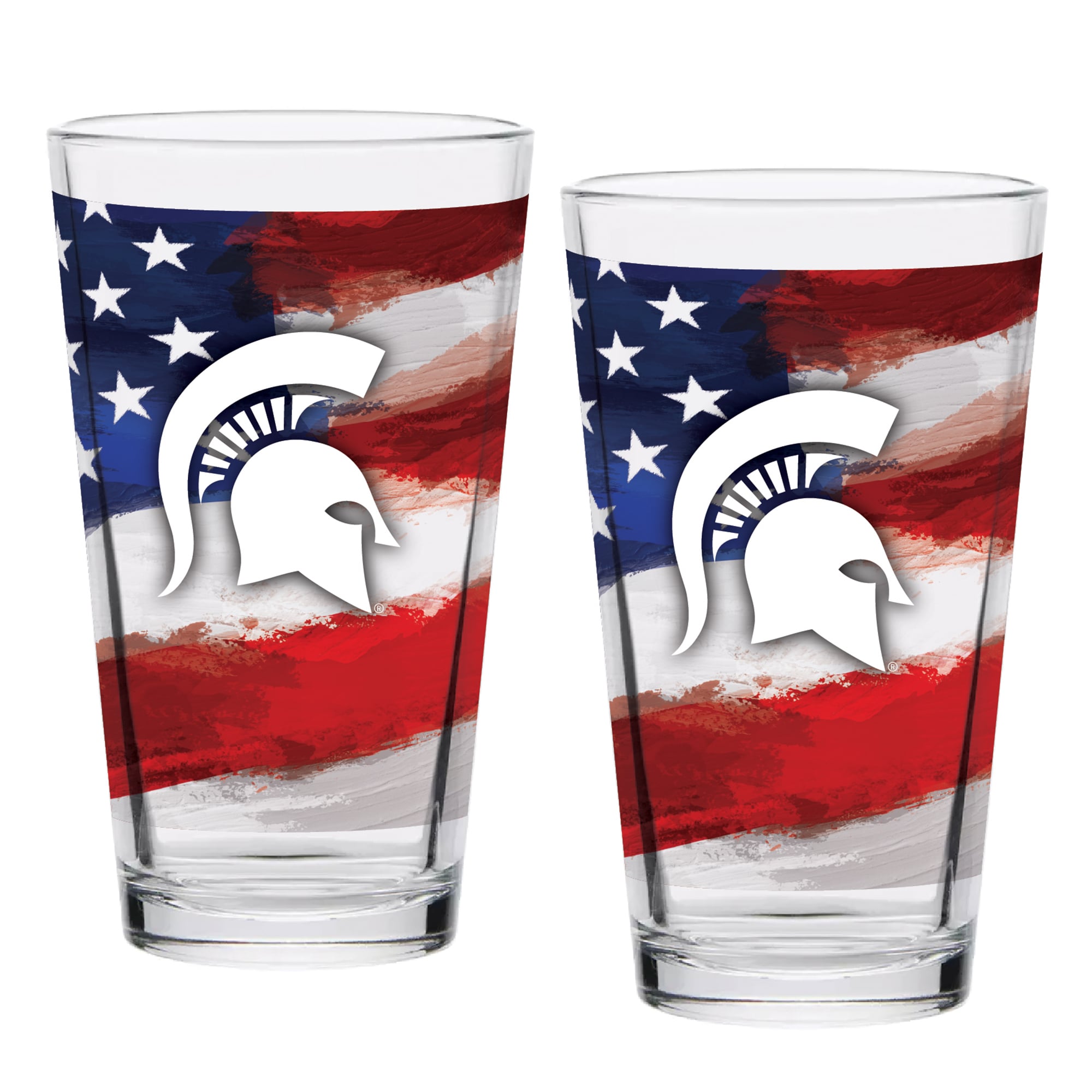 Michigan State Spartans Two-Pack 16oz. Americana Pint Glass Set