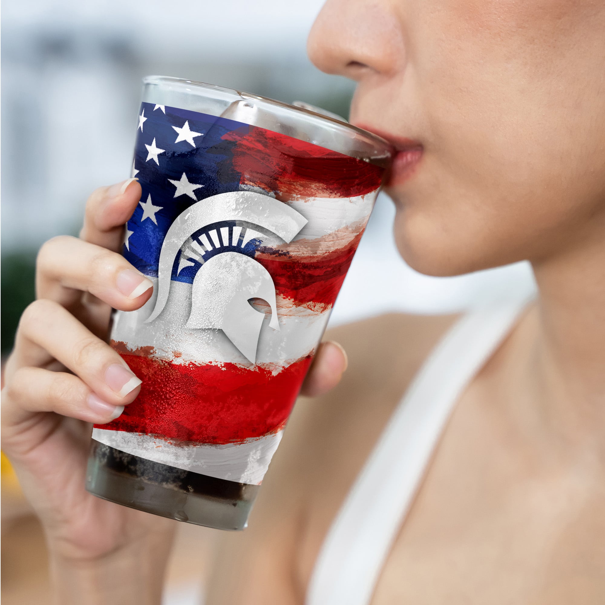 Michigan State Spartans Two-Pack 16oz. Americana Pint Glass Set
