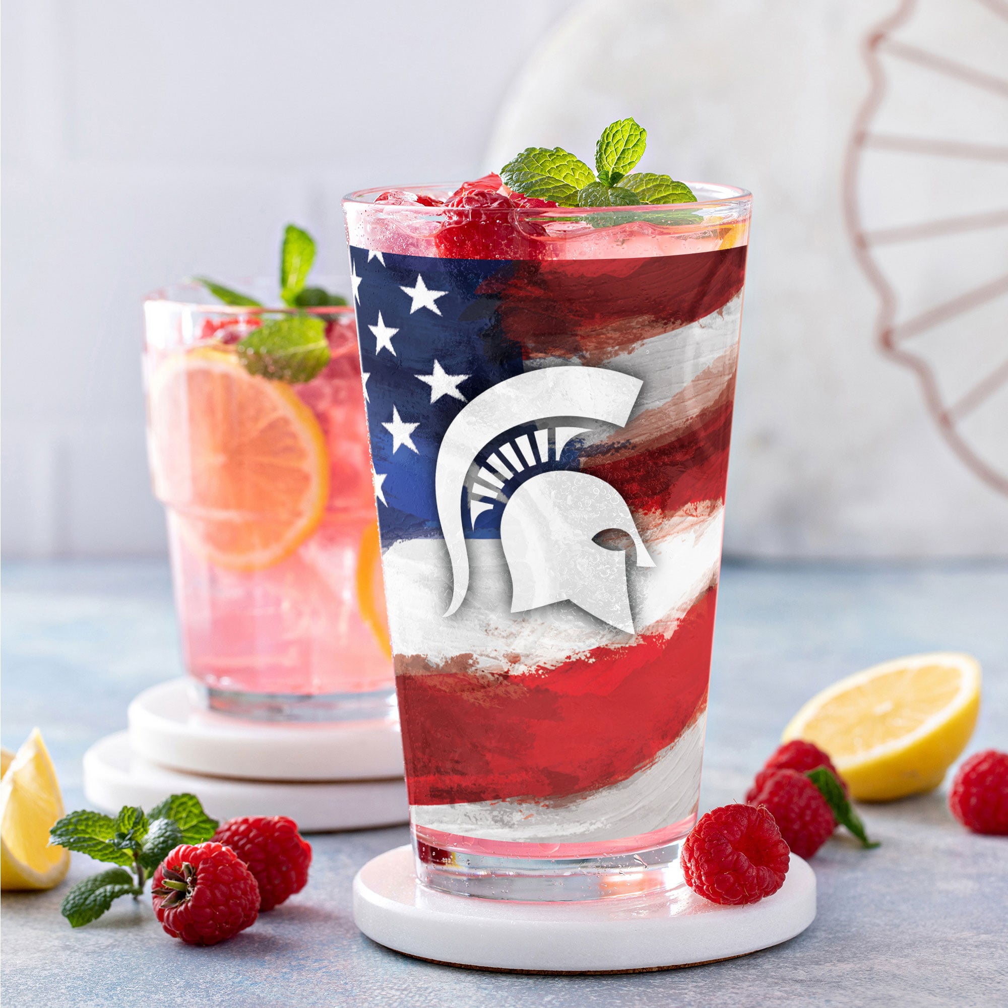 Michigan State Spartans Two-Pack 16oz. Americana Pint Glass Set