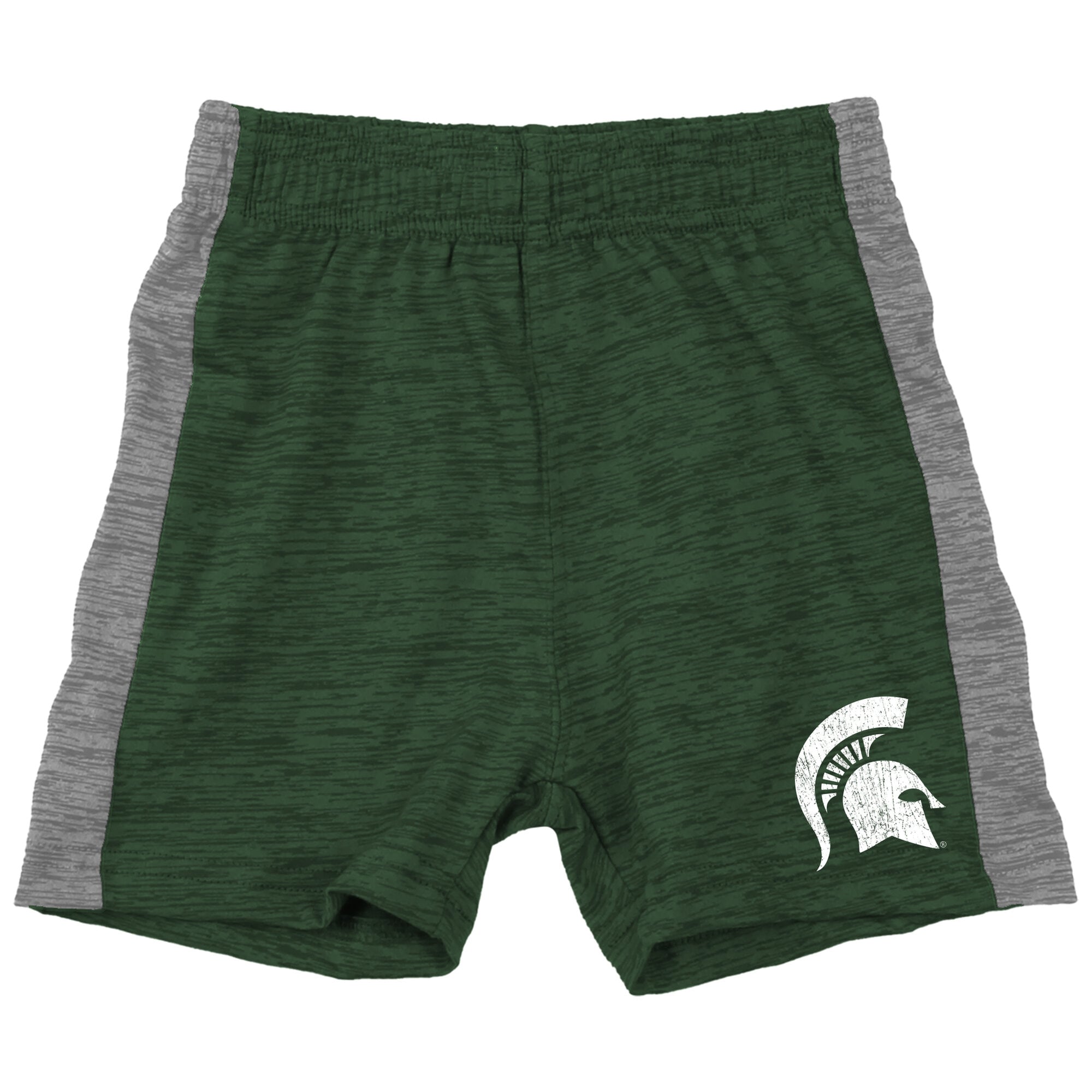 Ensemble t-shirt et short Wes & Willy pour tout-petit, gris chiné foncé, Michigan State Spartans, en laine Cloudy Yarn
