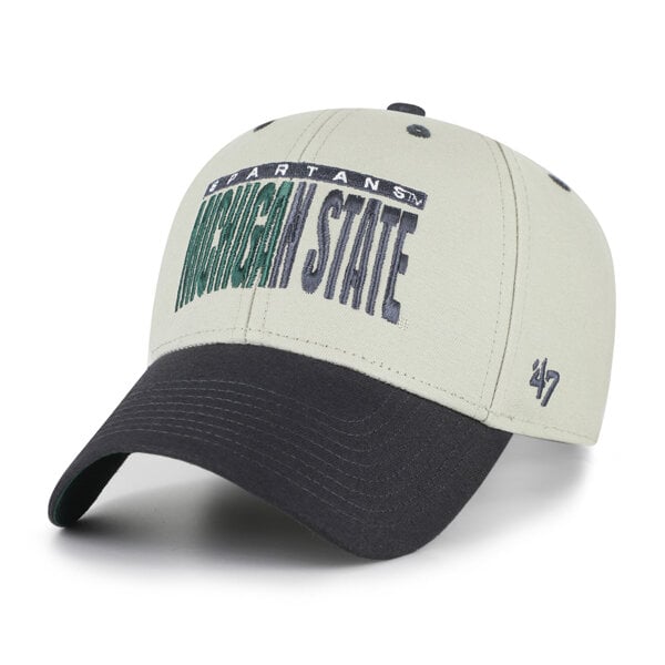 Casquette unisexe ajustable '47 grise/noire Michigan State Spartans, inscription demi-bloc MVP