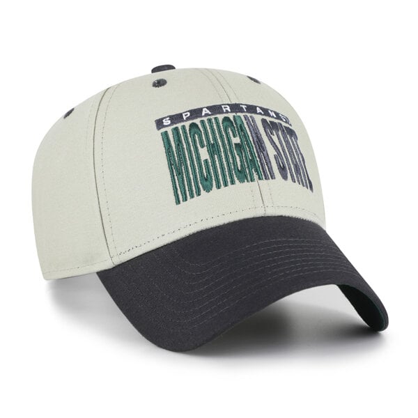 Casquette unisexe ajustable '47 grise/noire Michigan State Spartans, inscription demi-bloc MVP