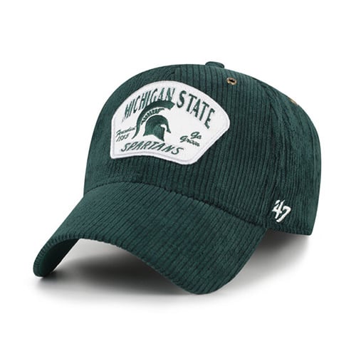 Casquette unisexe ajustable en velours côtelé vert '47 Michigan State Spartans Accordia MVP