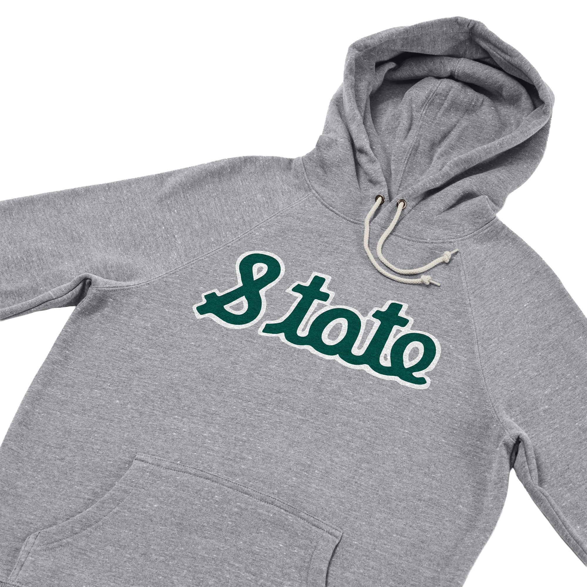 Sweat à capuche unisexe Hommage Gray Michigan State Spartans Script Tri-Blend